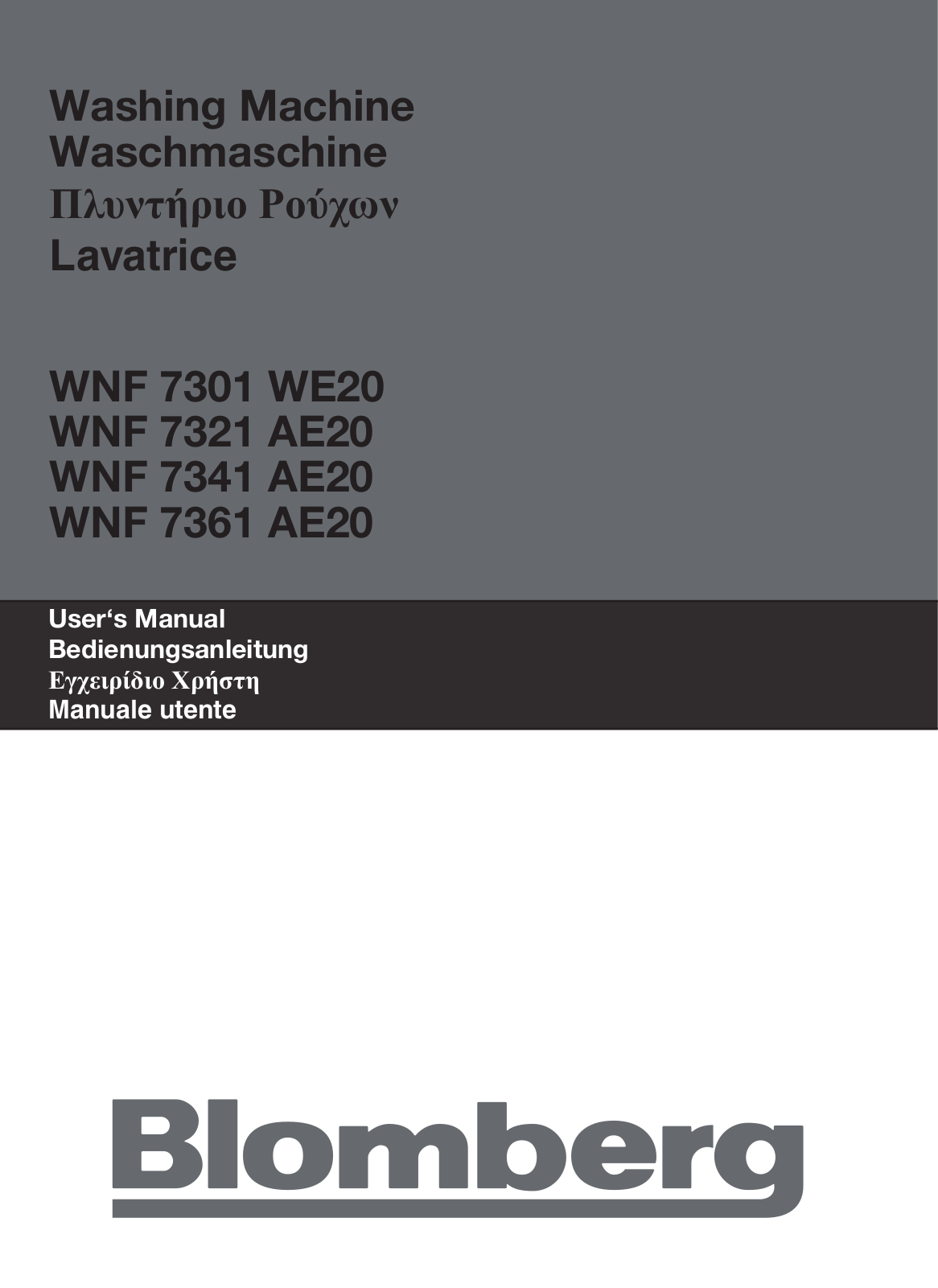 Blomberg WNF 7341 AE20, WNF 7321 AE20, WNF 7301 WE20, WNF 7361 AE20 User Manual