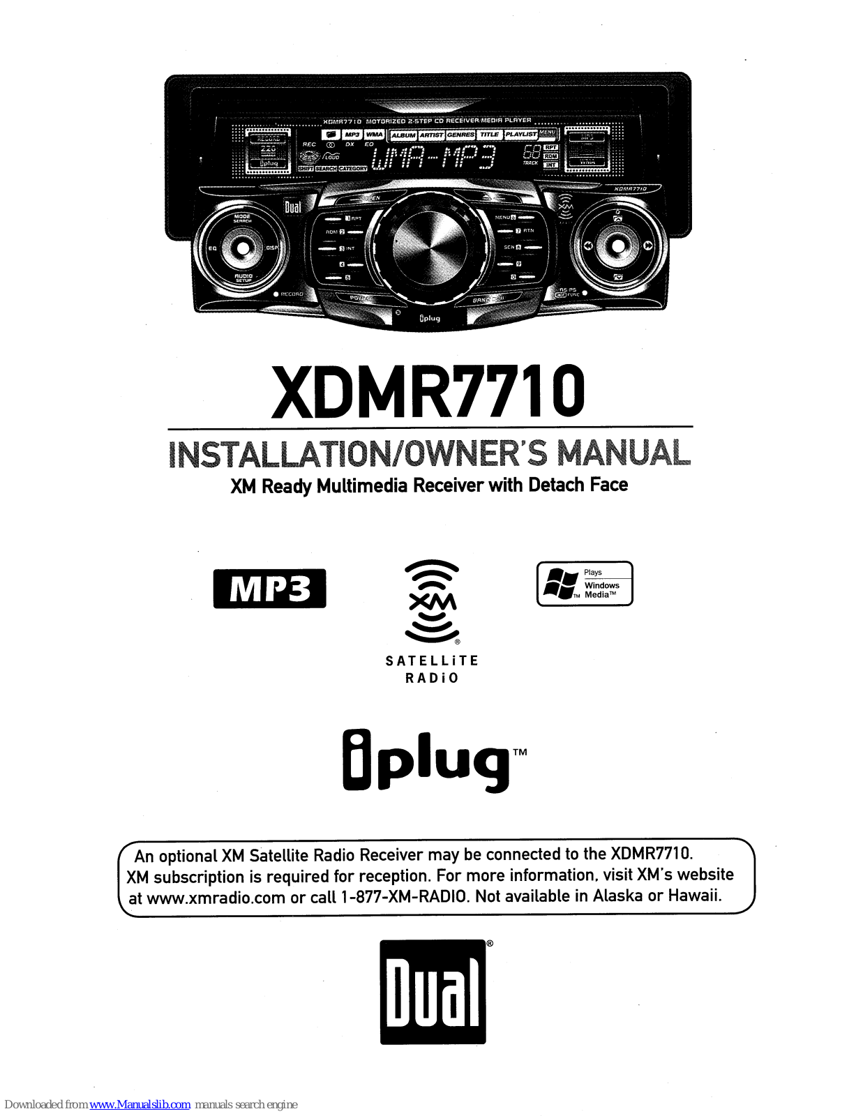 Dual ZDMR7710, XDMR7710 Installation & Owner's Manual