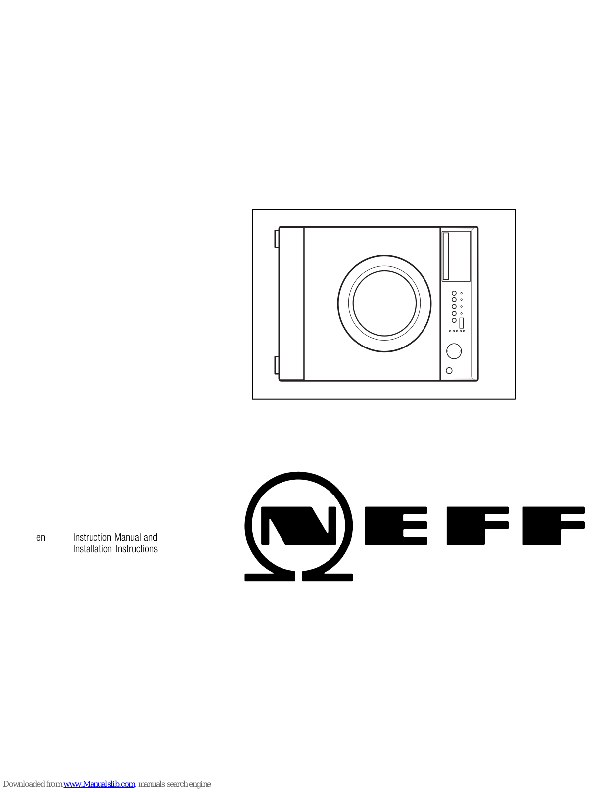 NEFF Washer Dryer, V5340X2EU Instruction Manual And Installation Instructions