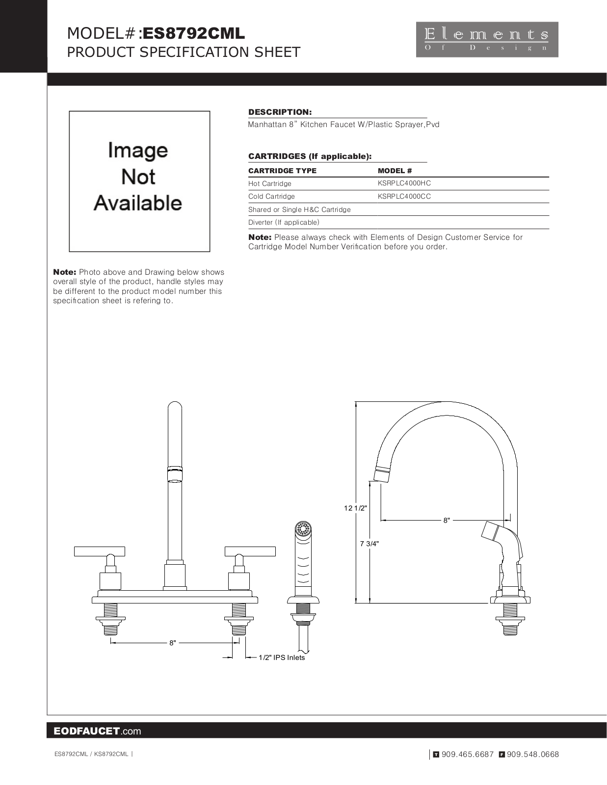 Elements of Design EDE3922 Specifications-PVD - ManualMachine.com