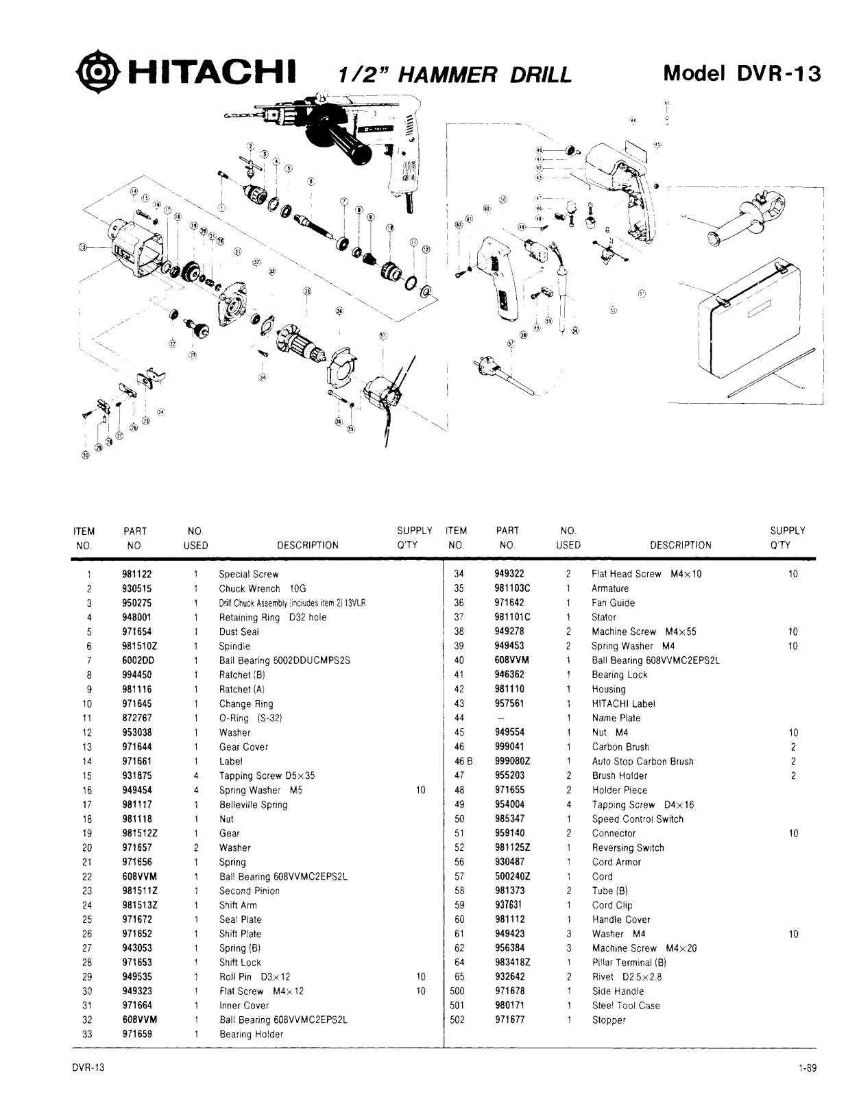 Hitachi DVR13 User Manual