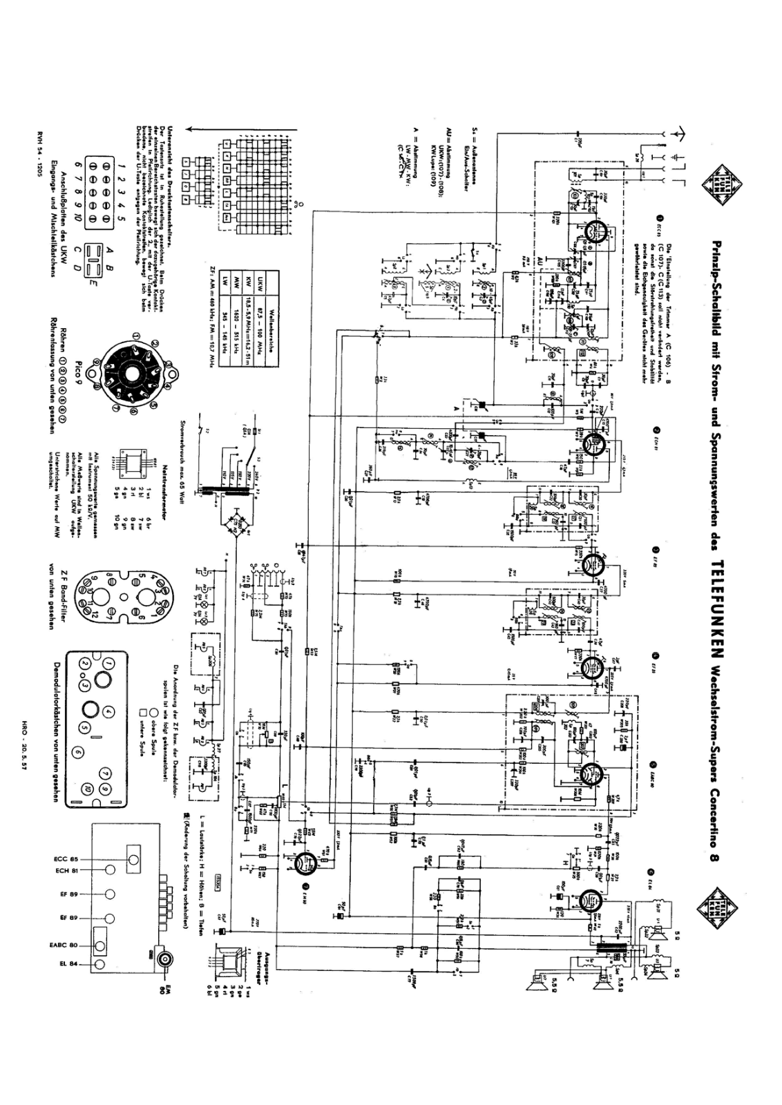 Telefunken Concertino-8 Schematic