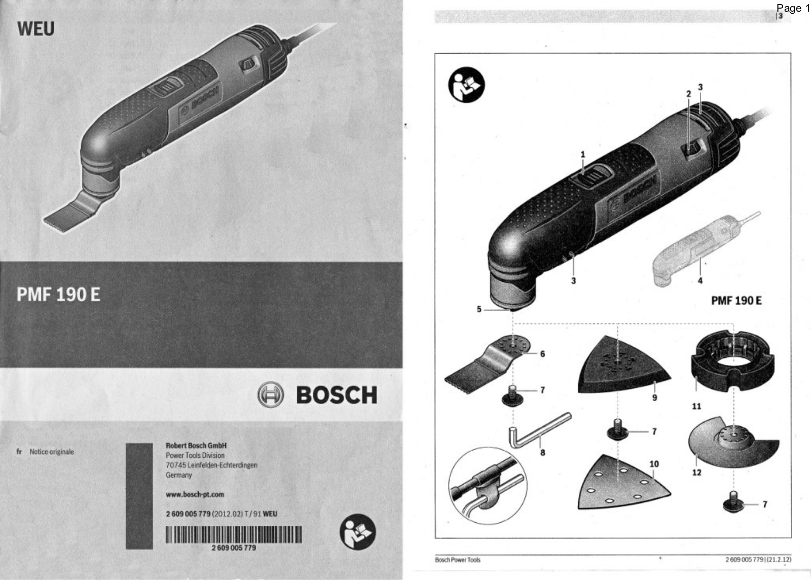 BOSCH PMF190E User Manual