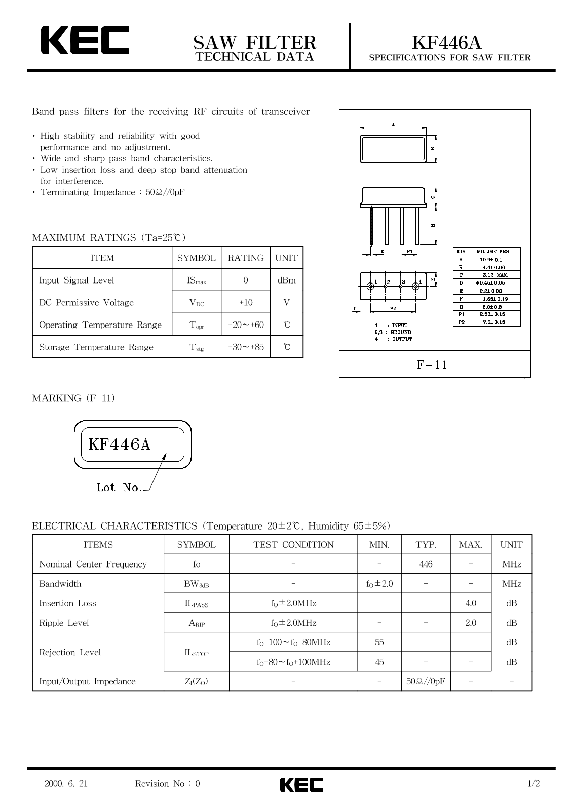 KEC KF446A Datasheet