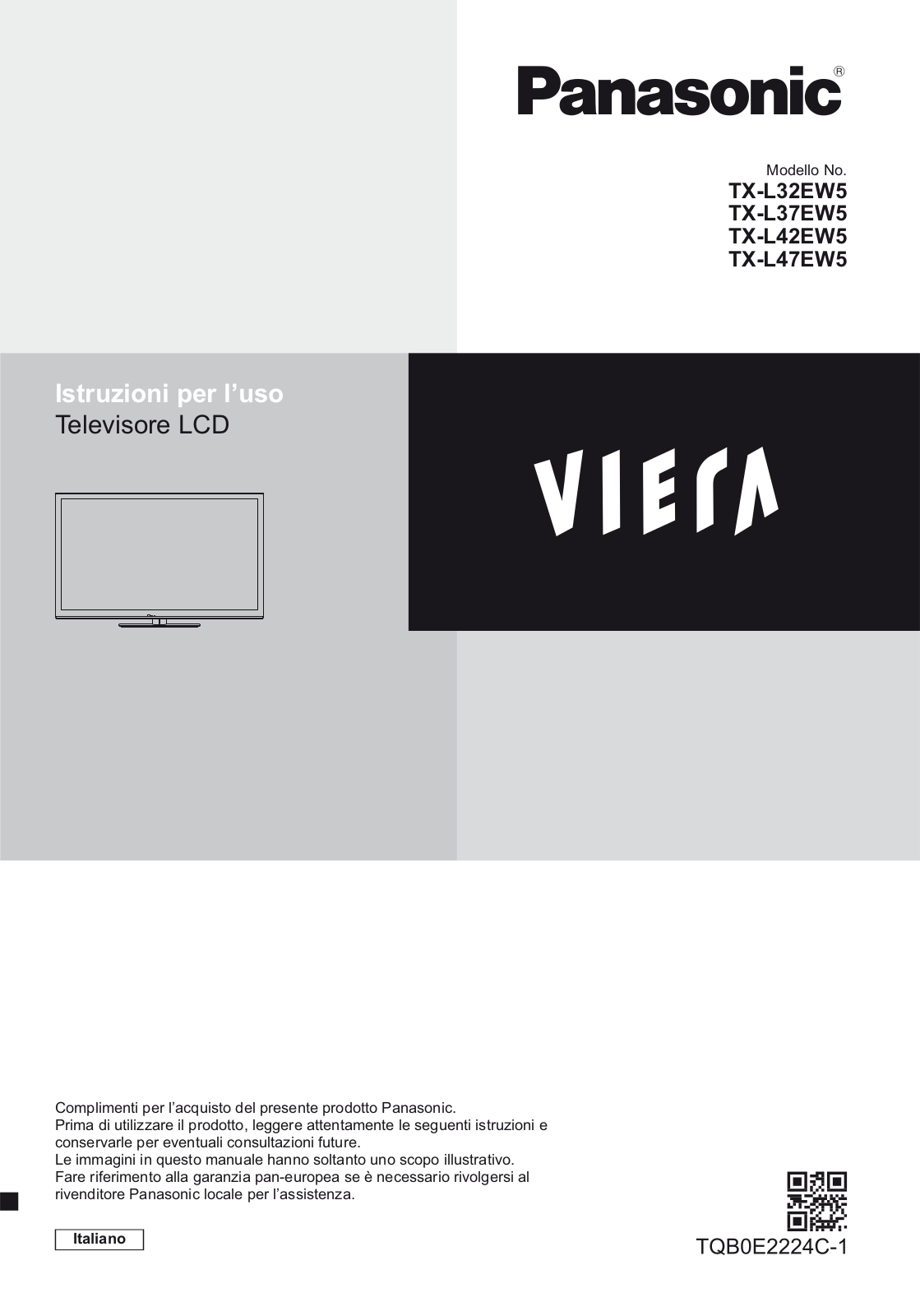 Panasonic TX-L37EW5, TX-L47EW5, TX-L32EW5, TX-L42EW5 User Manual