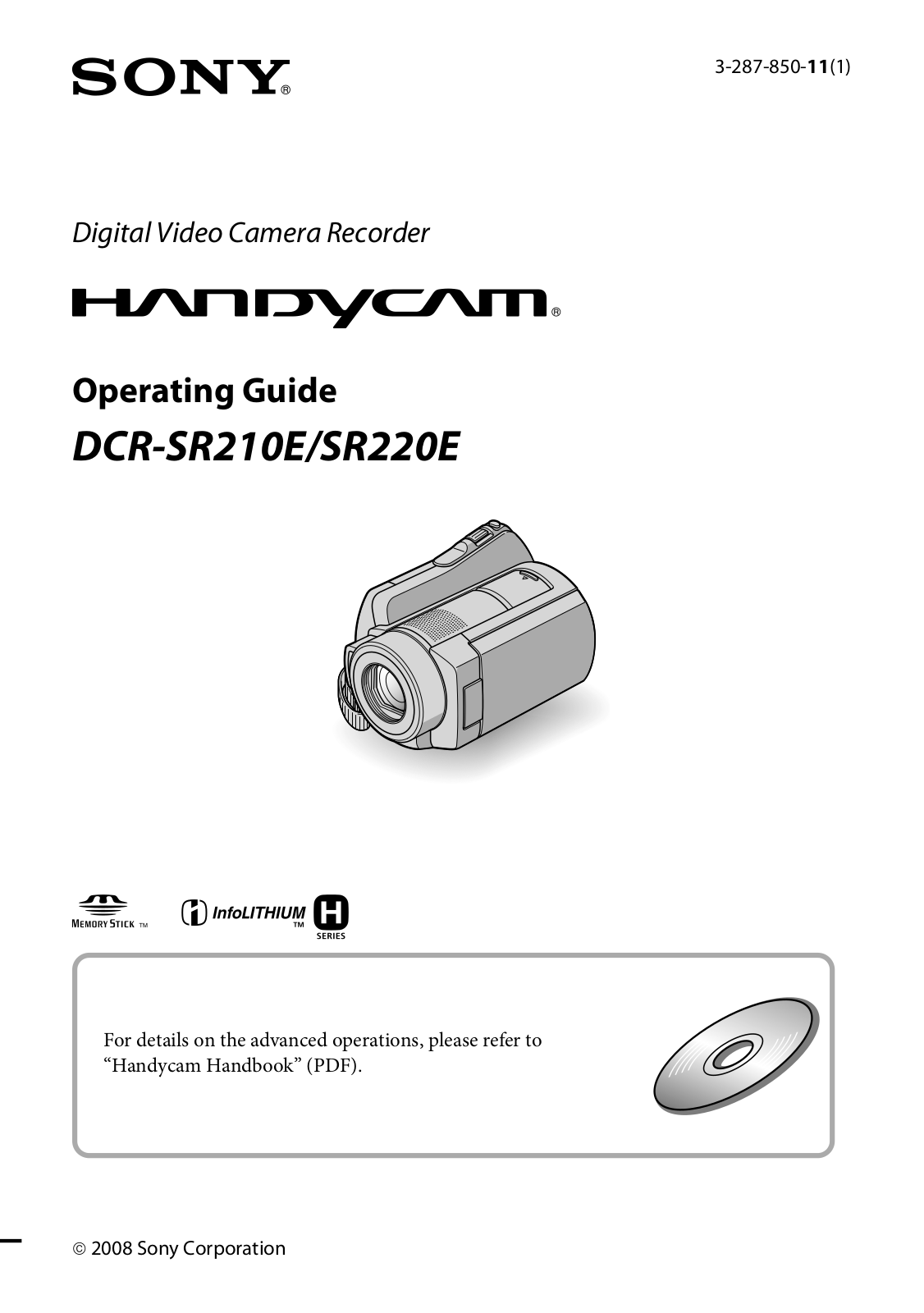 Sony Handycam DCR-SR210E, Handycam DCR-SR220E Operating Manual