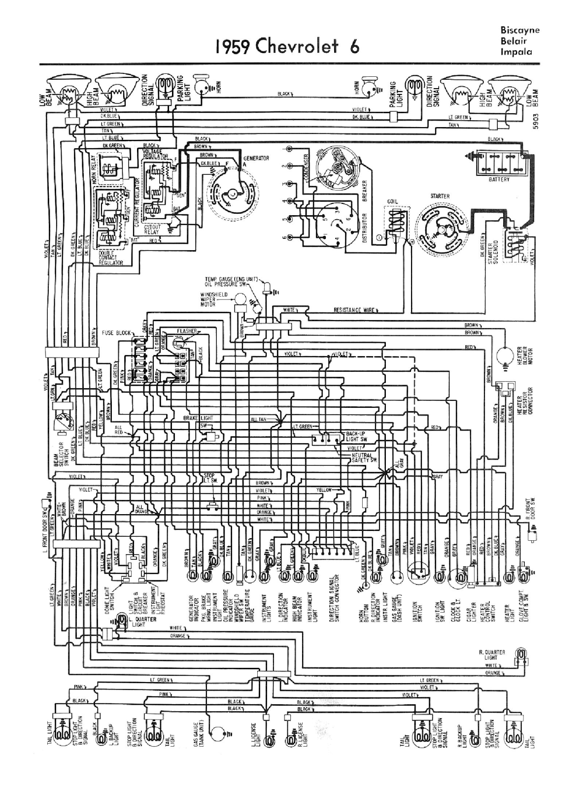 Chevrolet 1959 impala schematic