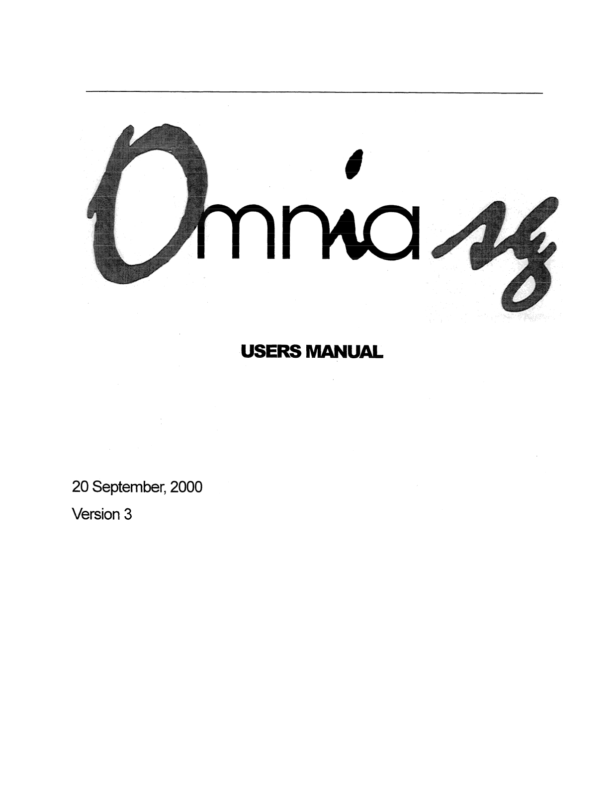 Omnia Audio Omnia SG Operating Manual