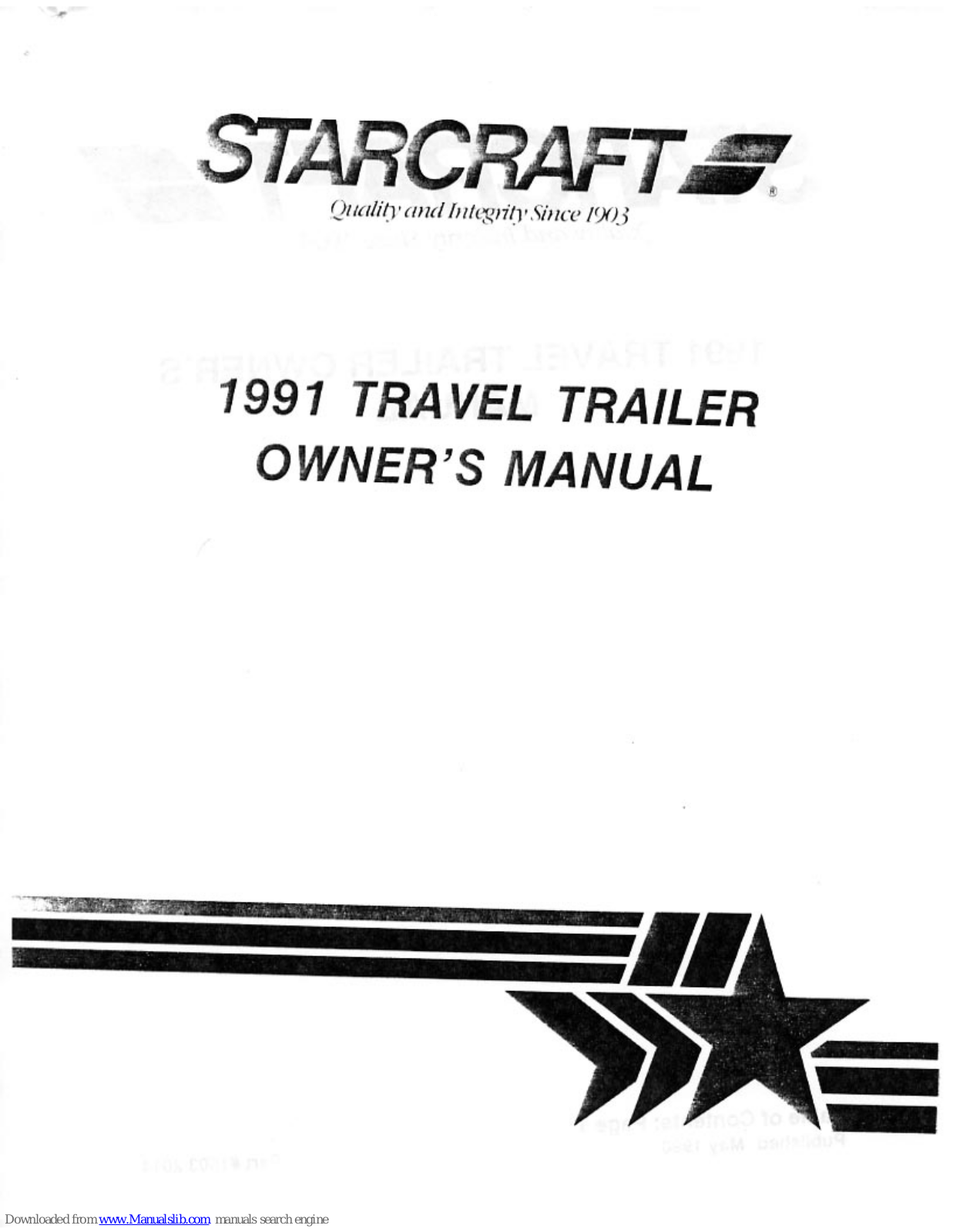 Starcraft 1991 Travel trailer Owner's Manual