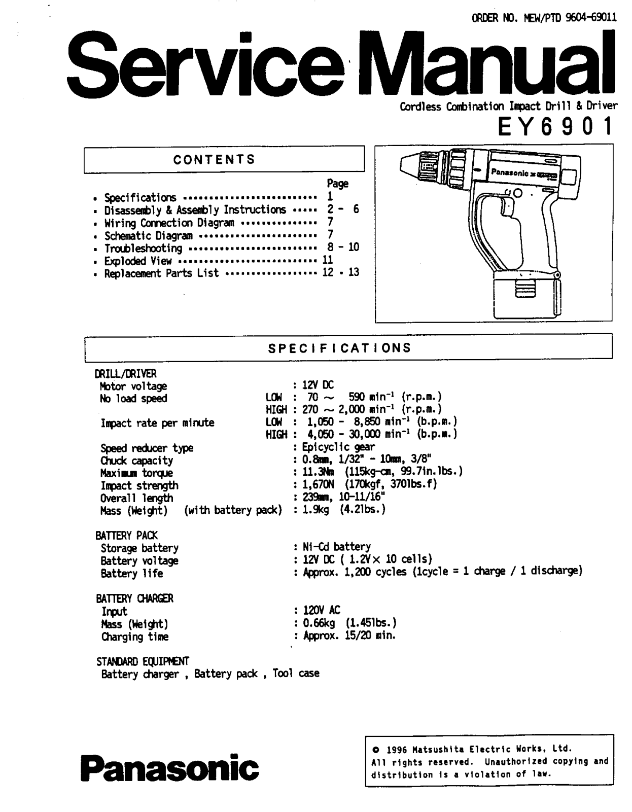 Panasonic EY6901 User Manual