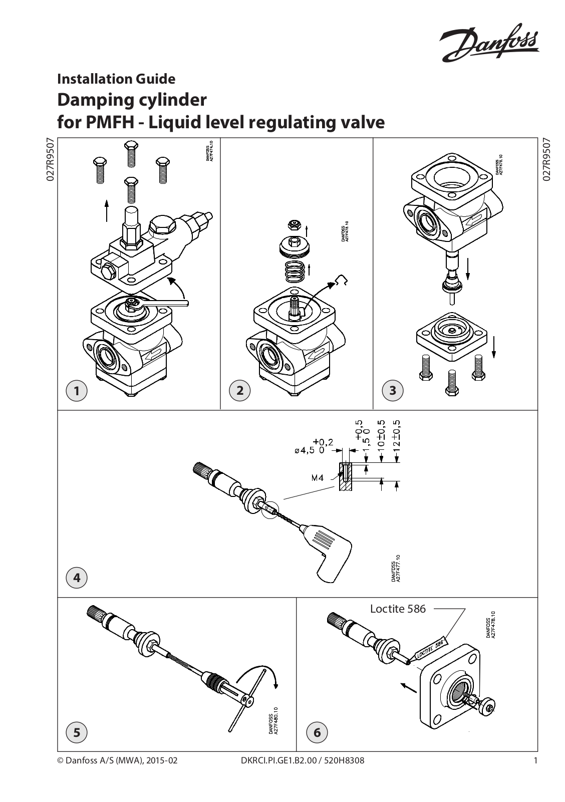 Danfoss Damping cylinder Installation guide