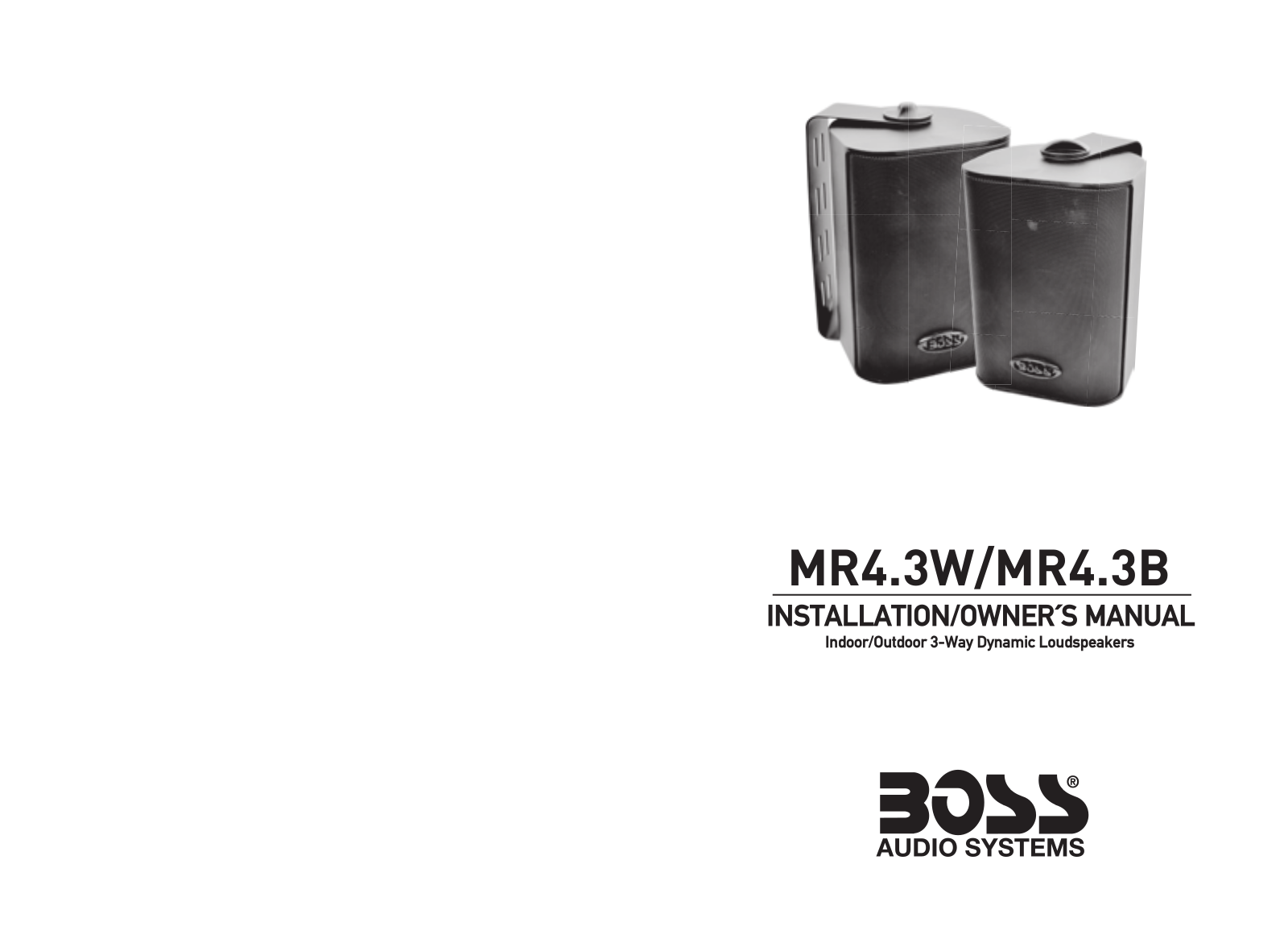 Boss Audio MR4.3B, MR4.3W User Manual