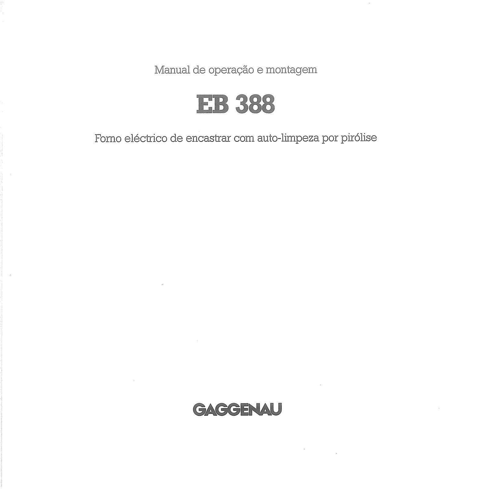 Gaggenau EB388110, EB388210 User Manual