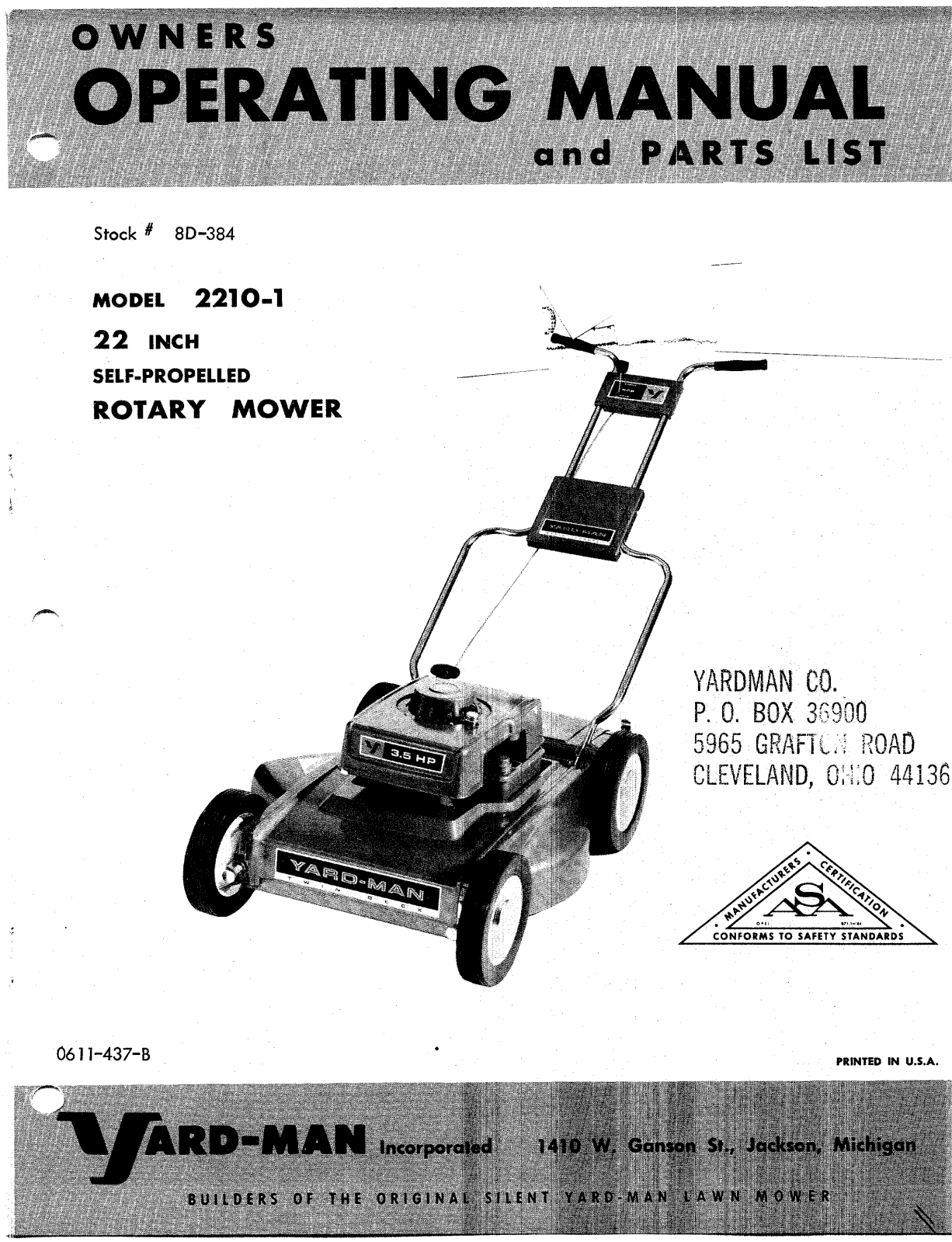 Yard-Man 2210-1 User Manual