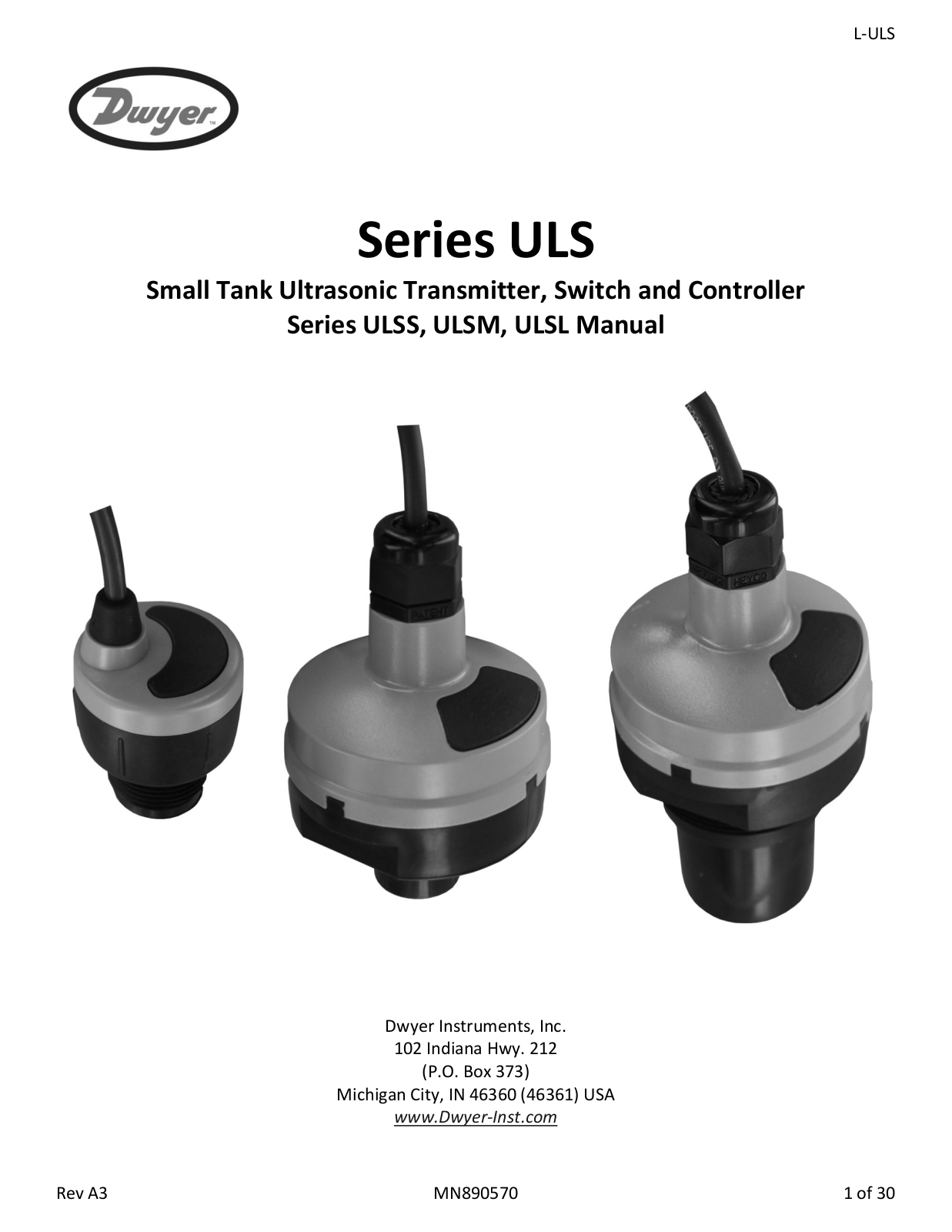 Dwyer ULSM, ULSL User guide - ManualMachine.com