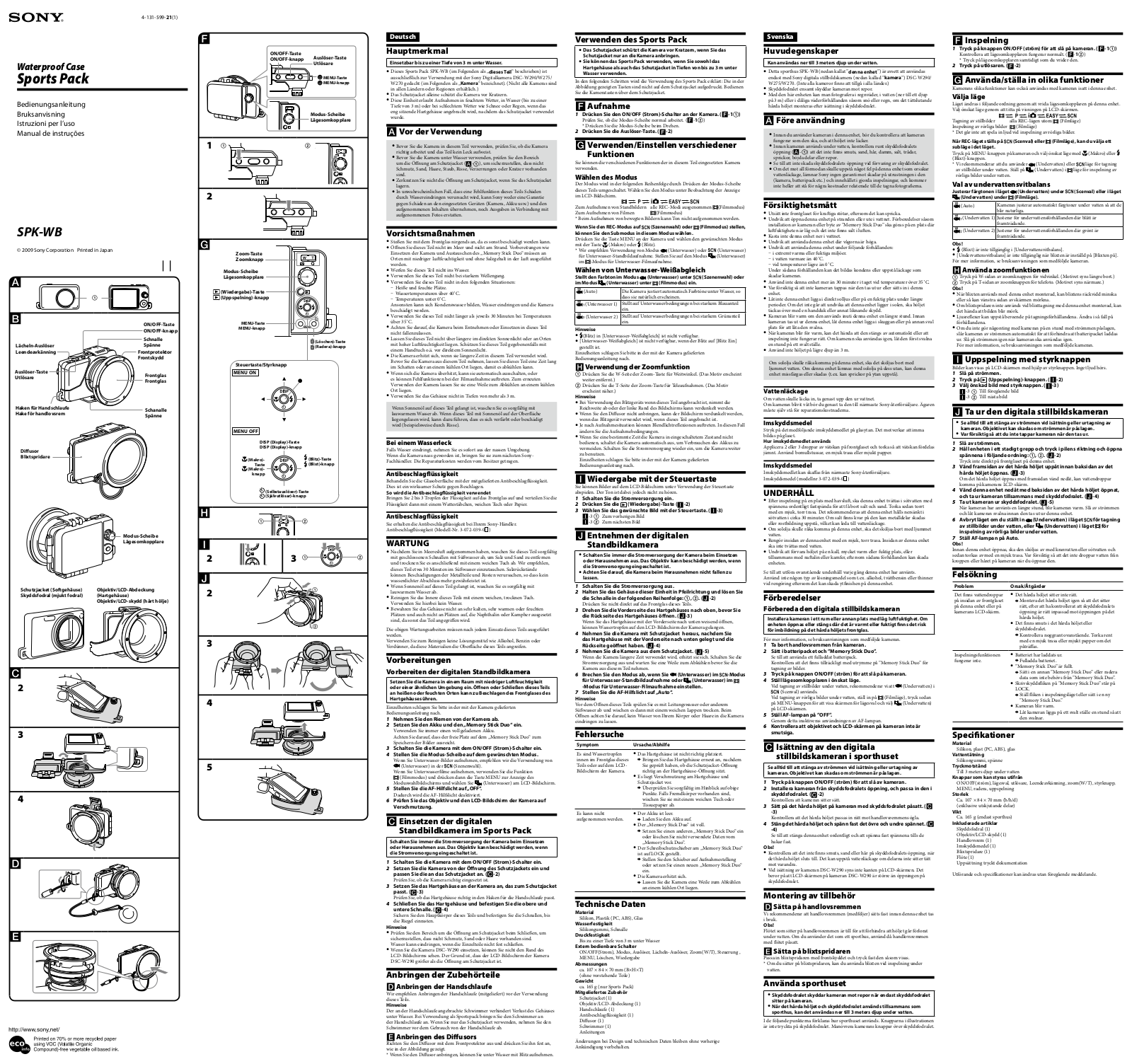 Sony SPK-WB User Manual