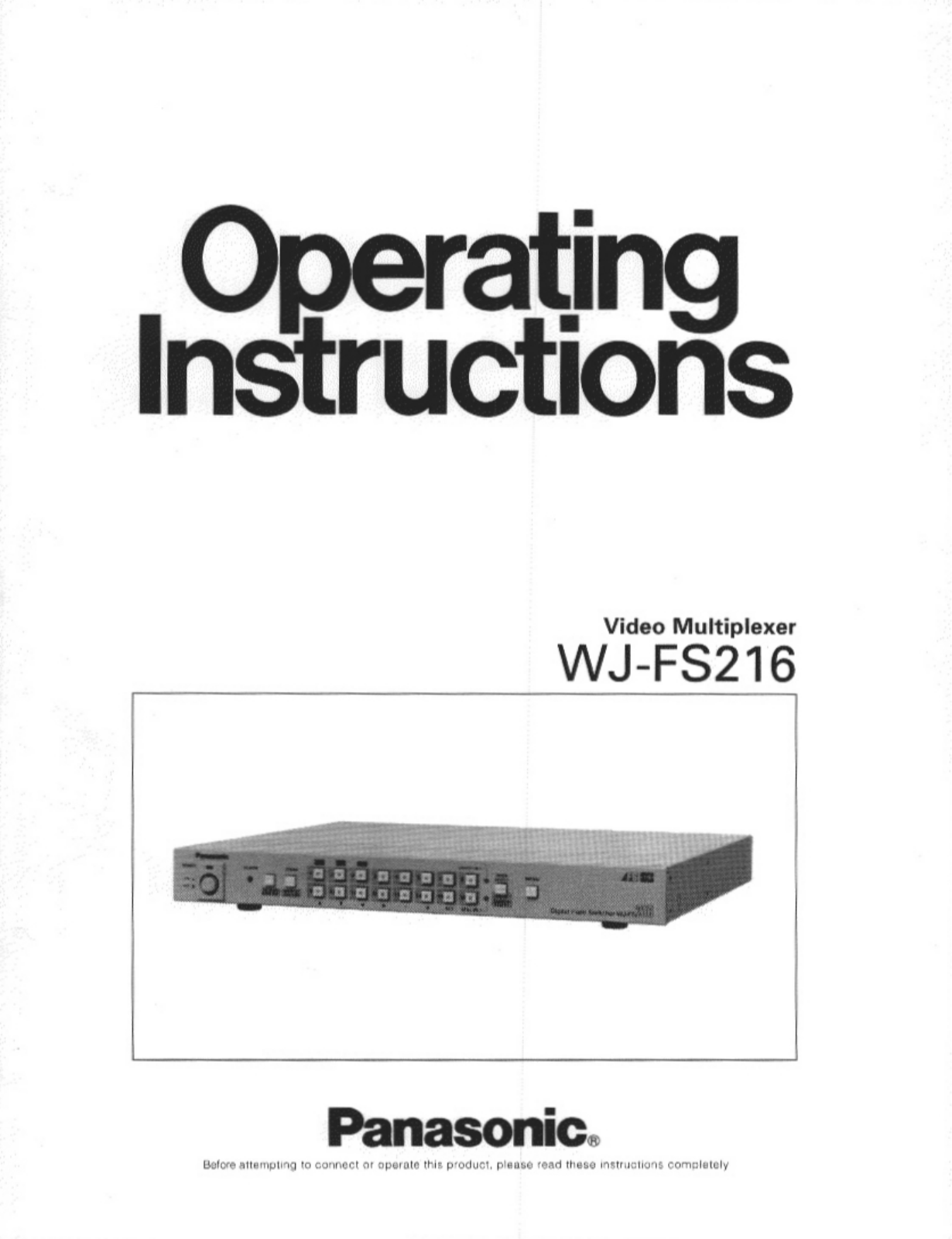 Panasonic WJFS216 User Manual