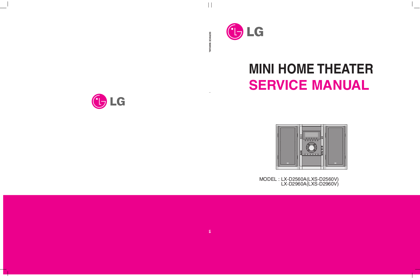 LG LX-D2560A, LXS-D2560V, LX-D2960A, LXS-D2960V Service Manual