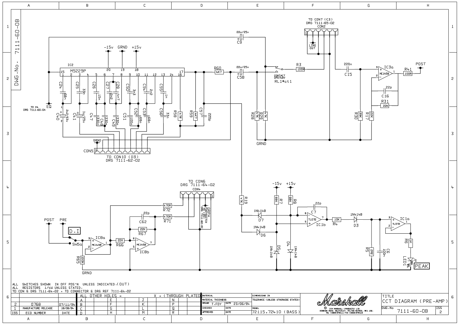 Marshall DBS-7200-72115-72410-200W Schematic