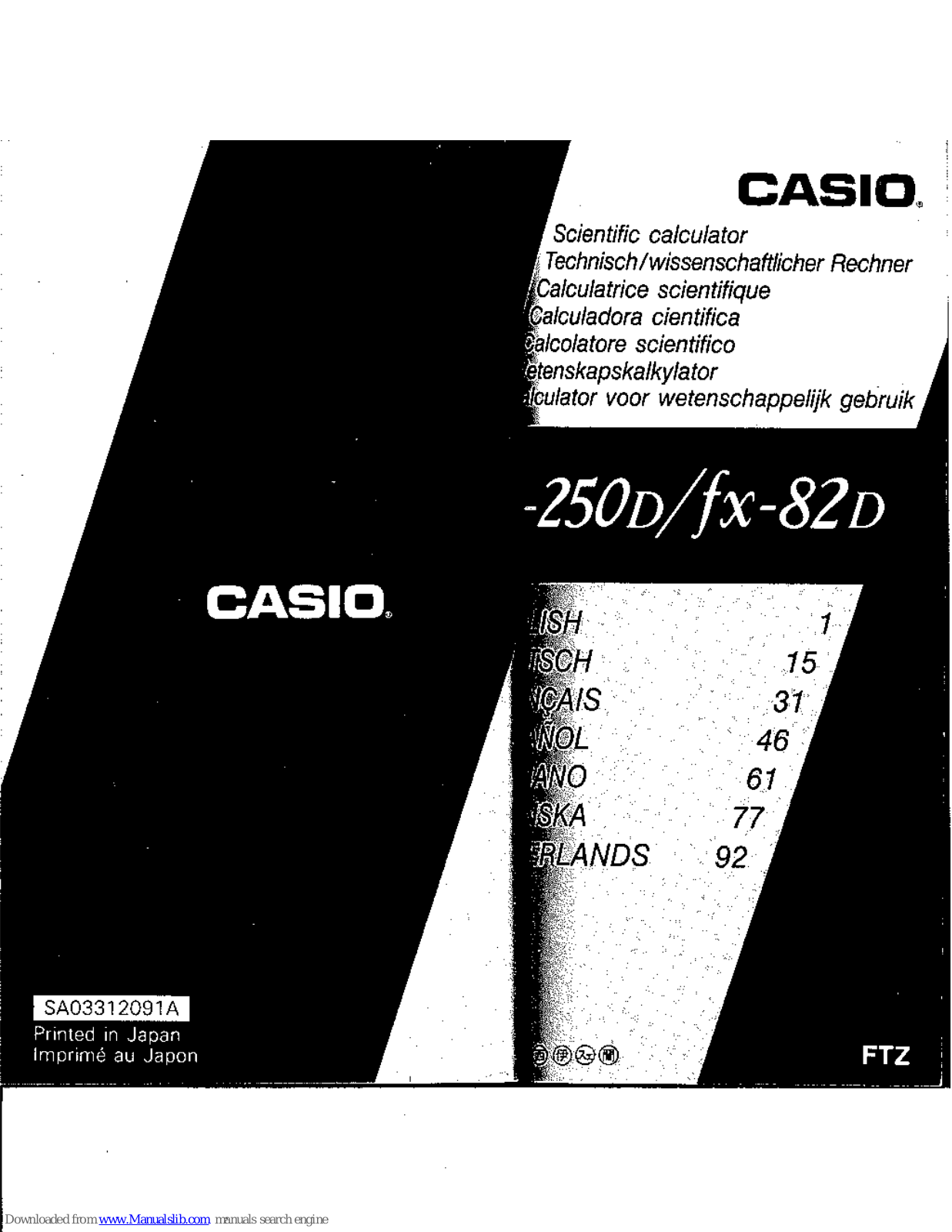 Casio FX-250D User Manual