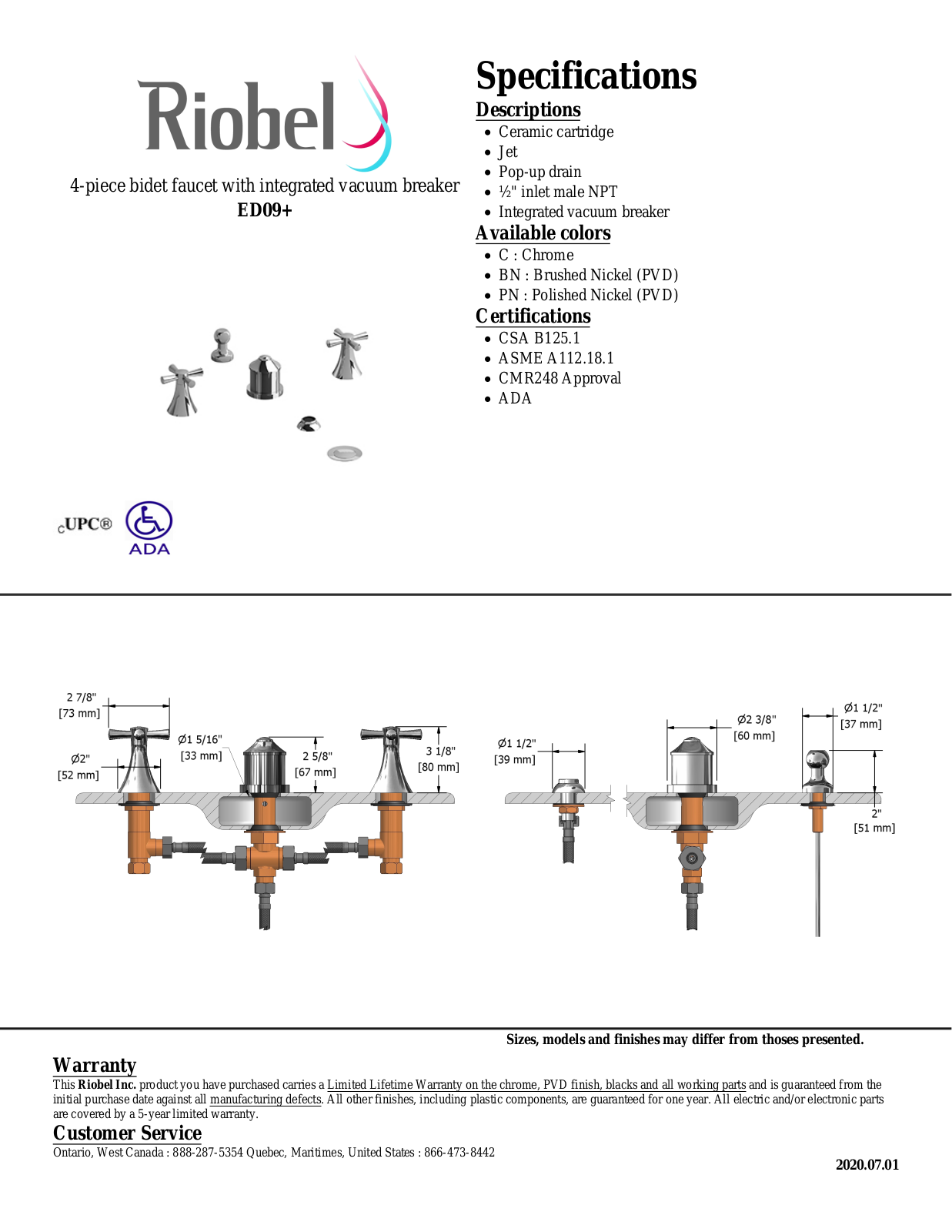 Riobel ED09C Specifications - ManualMachine.com