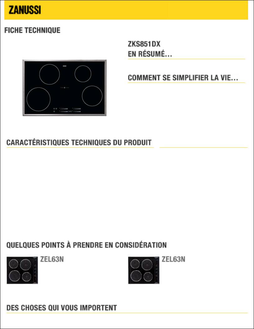 Zanussi ZKS851DX BROCHURE