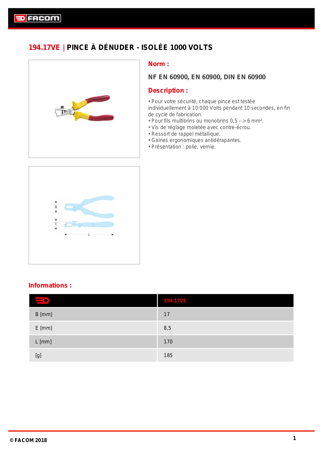 Facom 194A.17VE Specification - ManualMachine.com