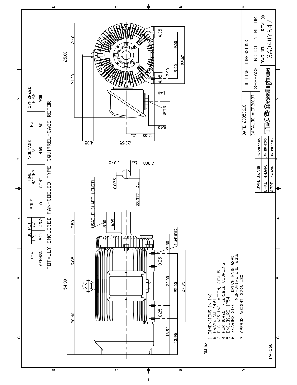 Teco EP2008T Reference Drawing