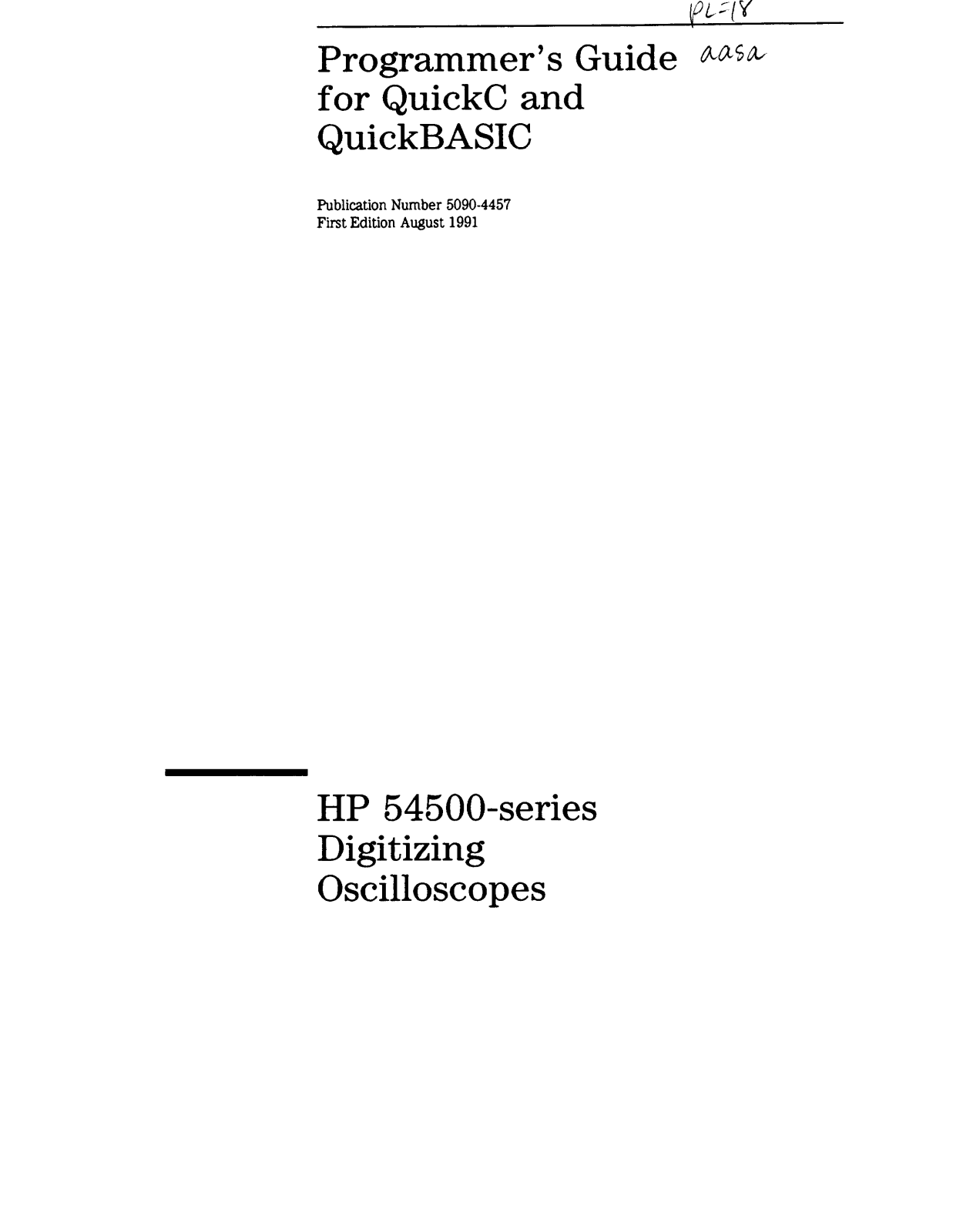 HP 54500 User Manual