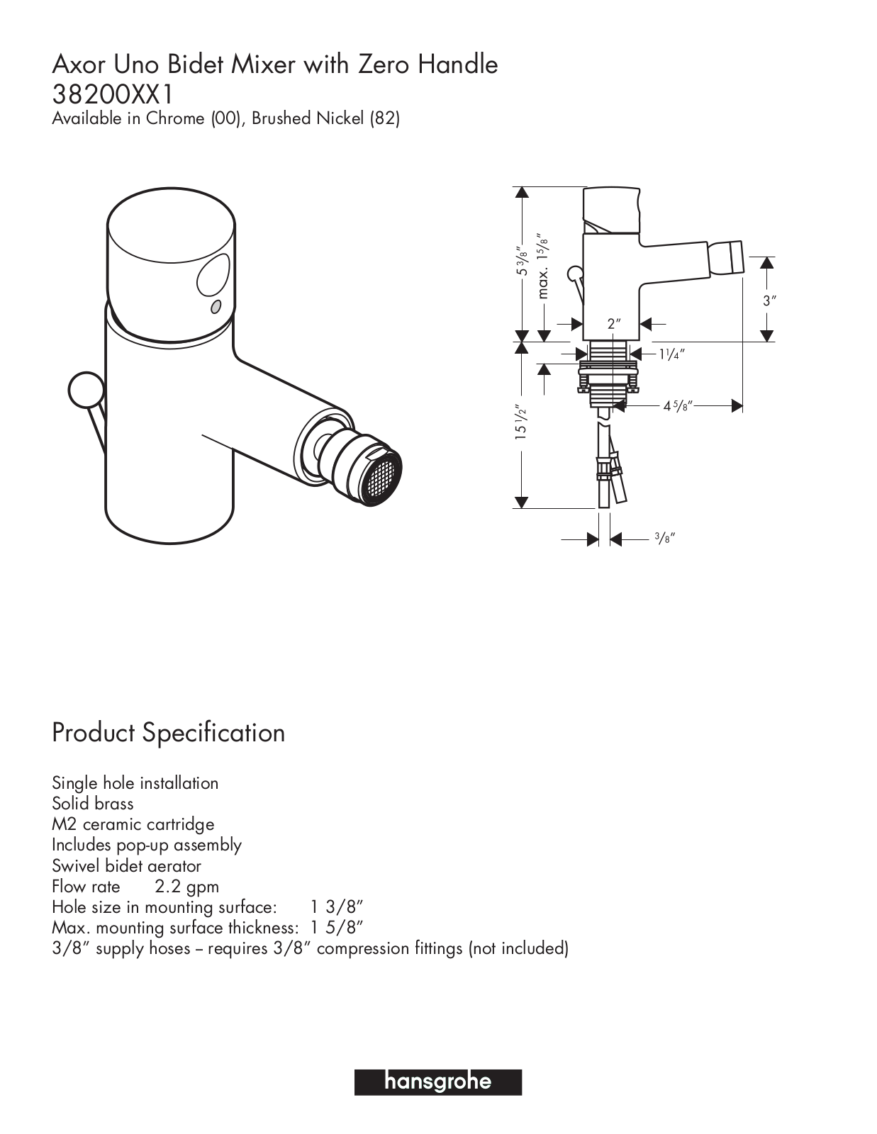 Hans Grohe 38200XX1 User Manual