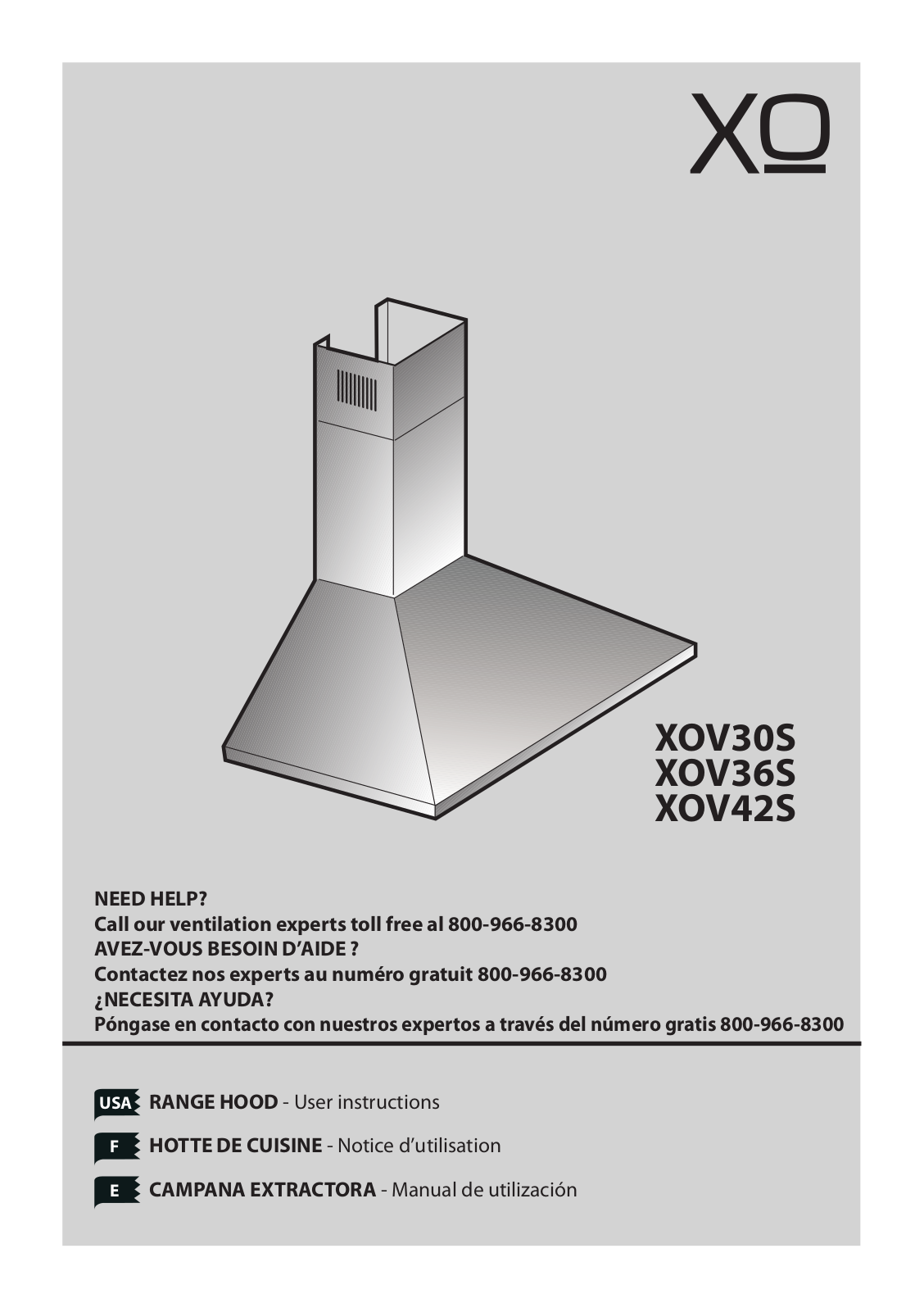 XO XOV48KS, XOV36SMUA, XOV30SMUA, XOV42S2, XOV36S2 User Manual