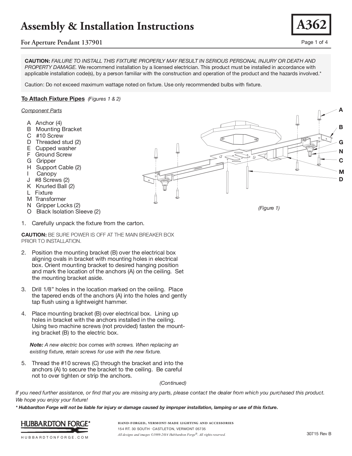 Hubbardton Forge 137901 User Manual