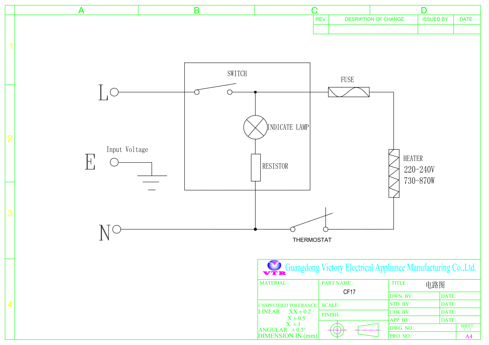 VTR CF 17 Circuit diagrams