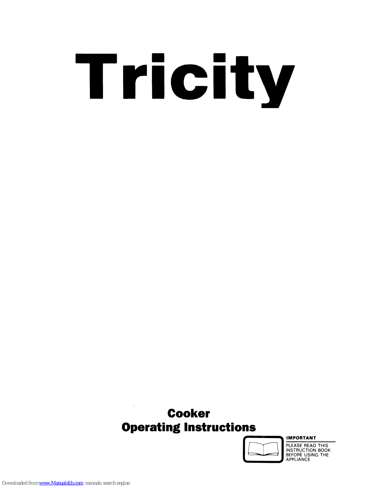 Tricity Bendix 1589, 1548 Operating Instructions Manual