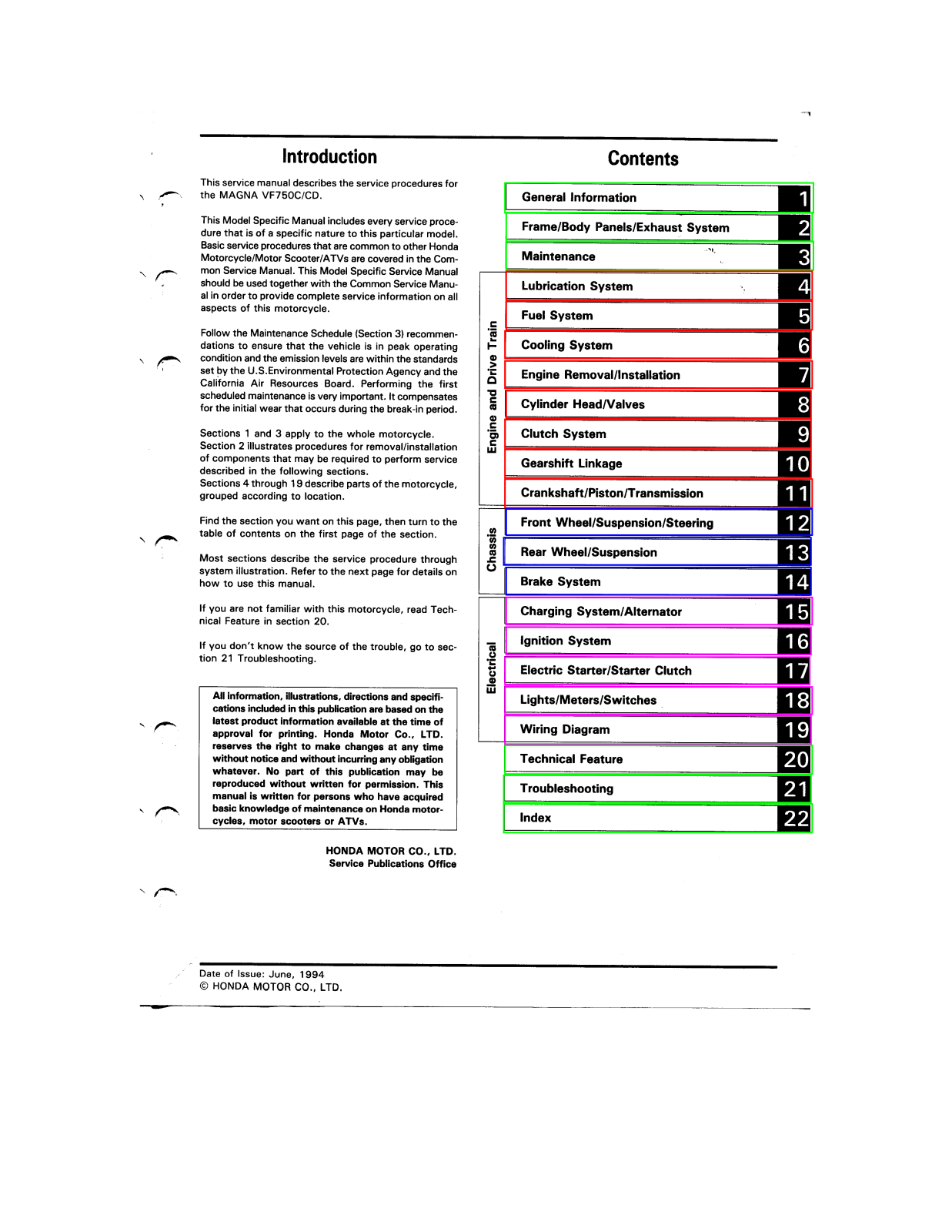 Honda 750C Magna 94 Service Manual