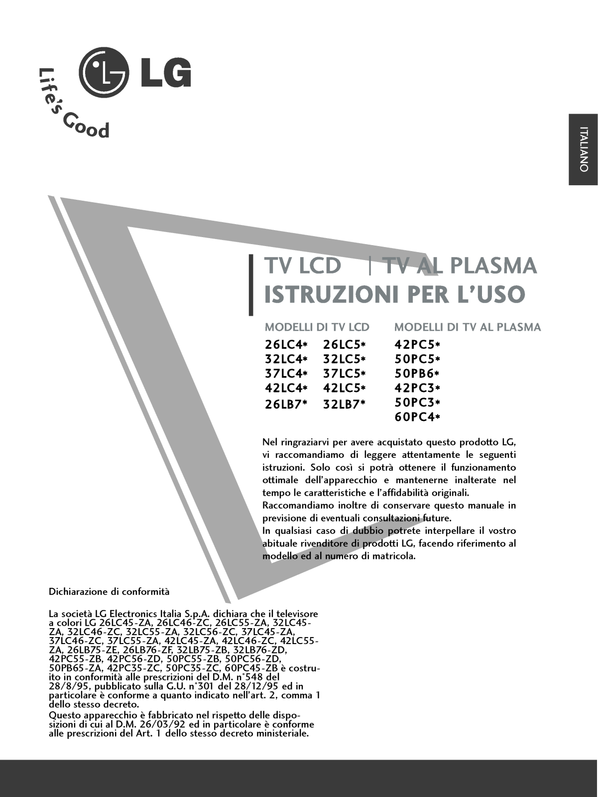 Lg 50PB65 User Manual