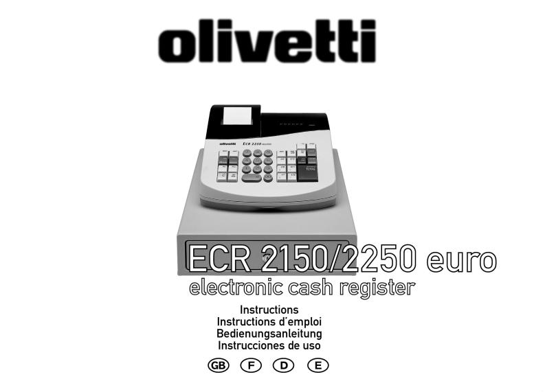 Olivetti ECR 2150 INSTRUCTIONS Manual