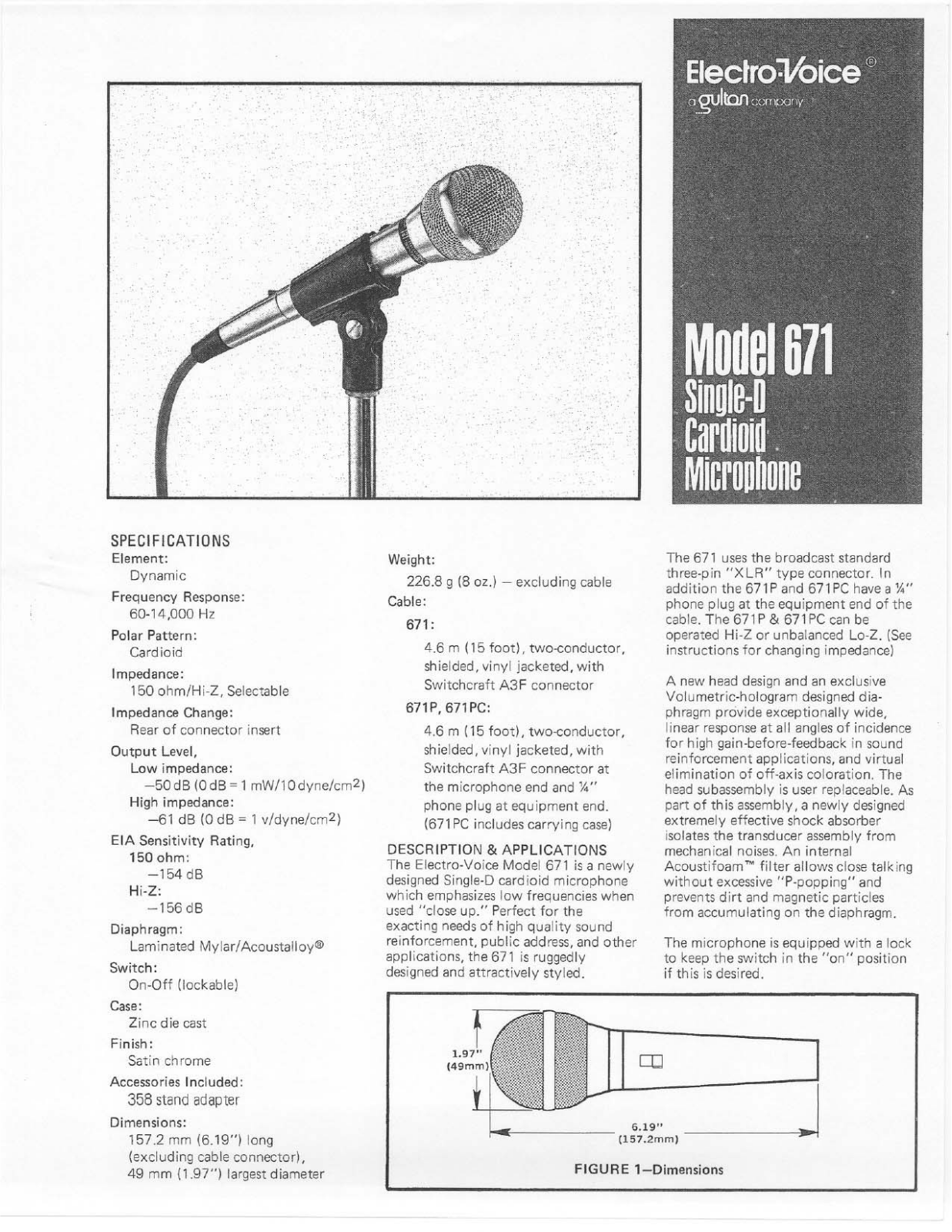 Electro-voice 671 DATASHEET