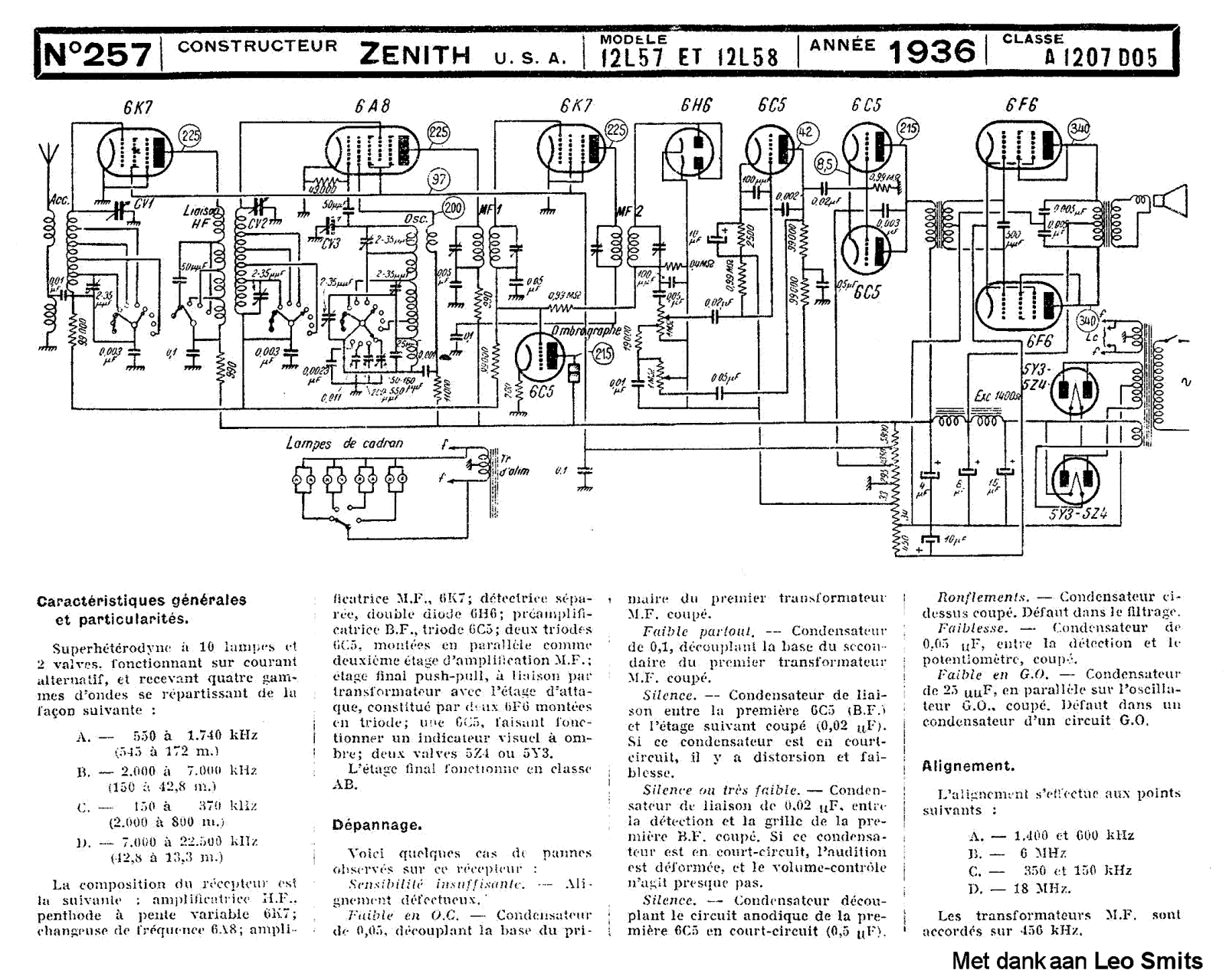 Zenith 12l57 schematic