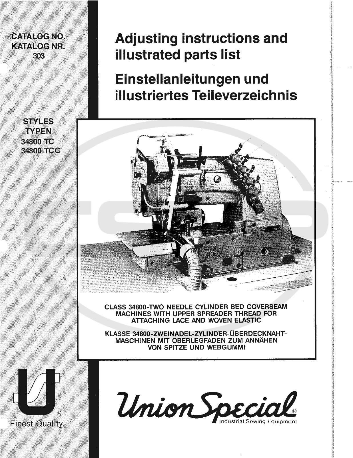 Union Special 303 Parts Book