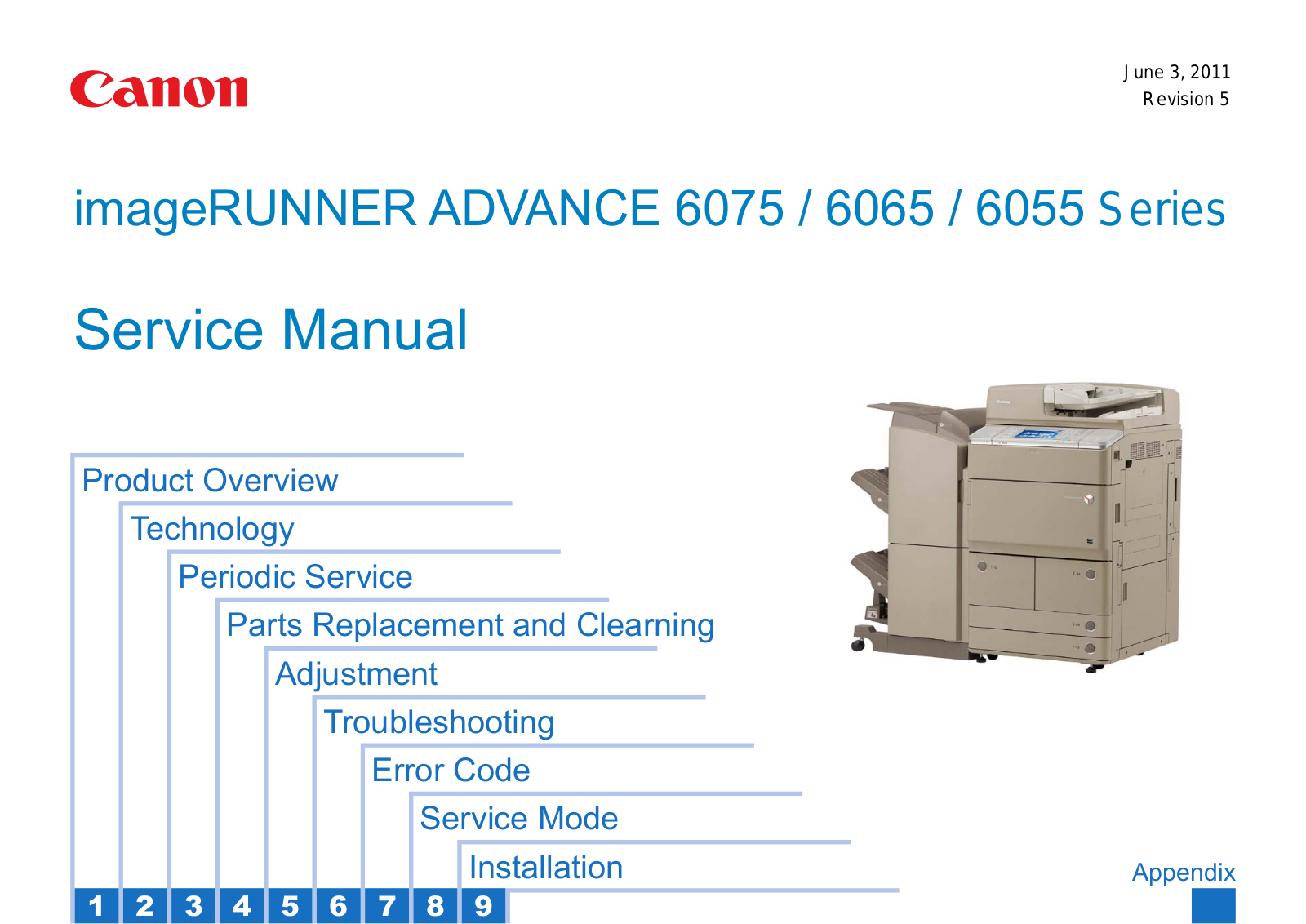 Canon imageRUNNER ADVANCE 6075 Series, imageRUNNER ADVANCE 6065 Series, imageRUNNER ADVANCE 6055 Series Service Manual