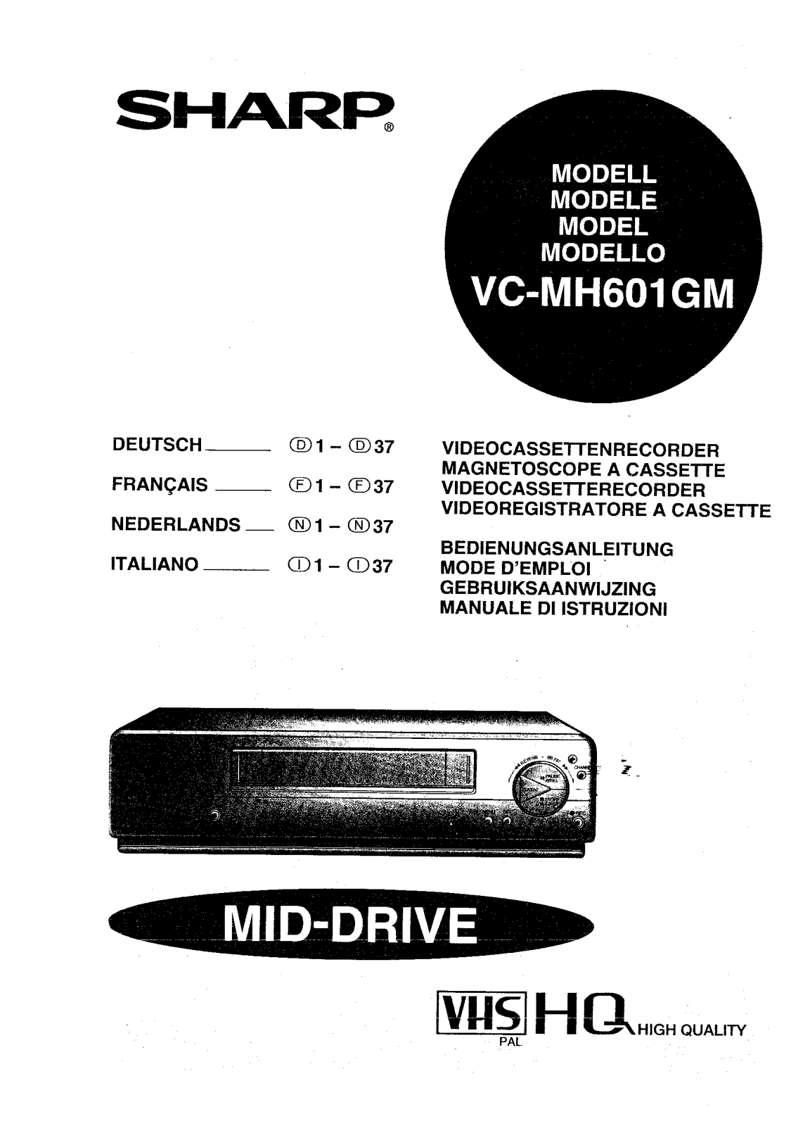 SHARP VC-MH601GM User Manual