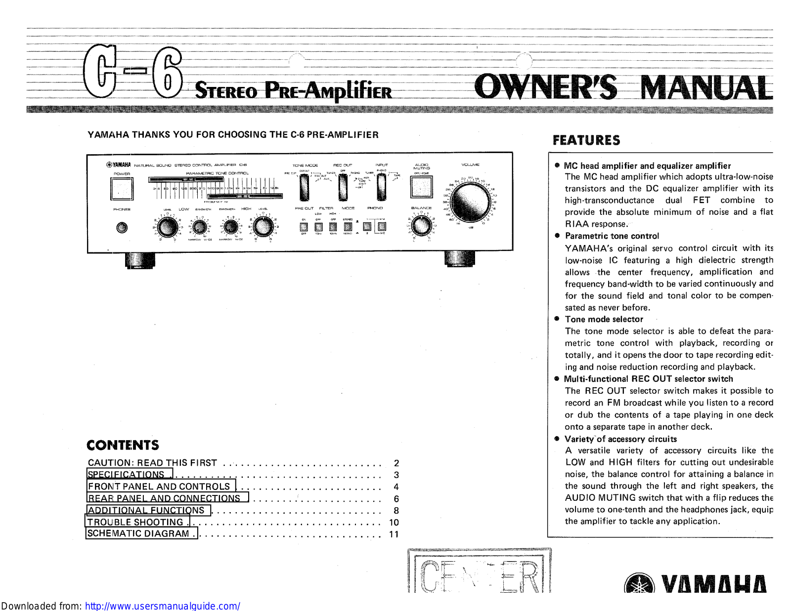 Yamaha Audio C-6 User Manual