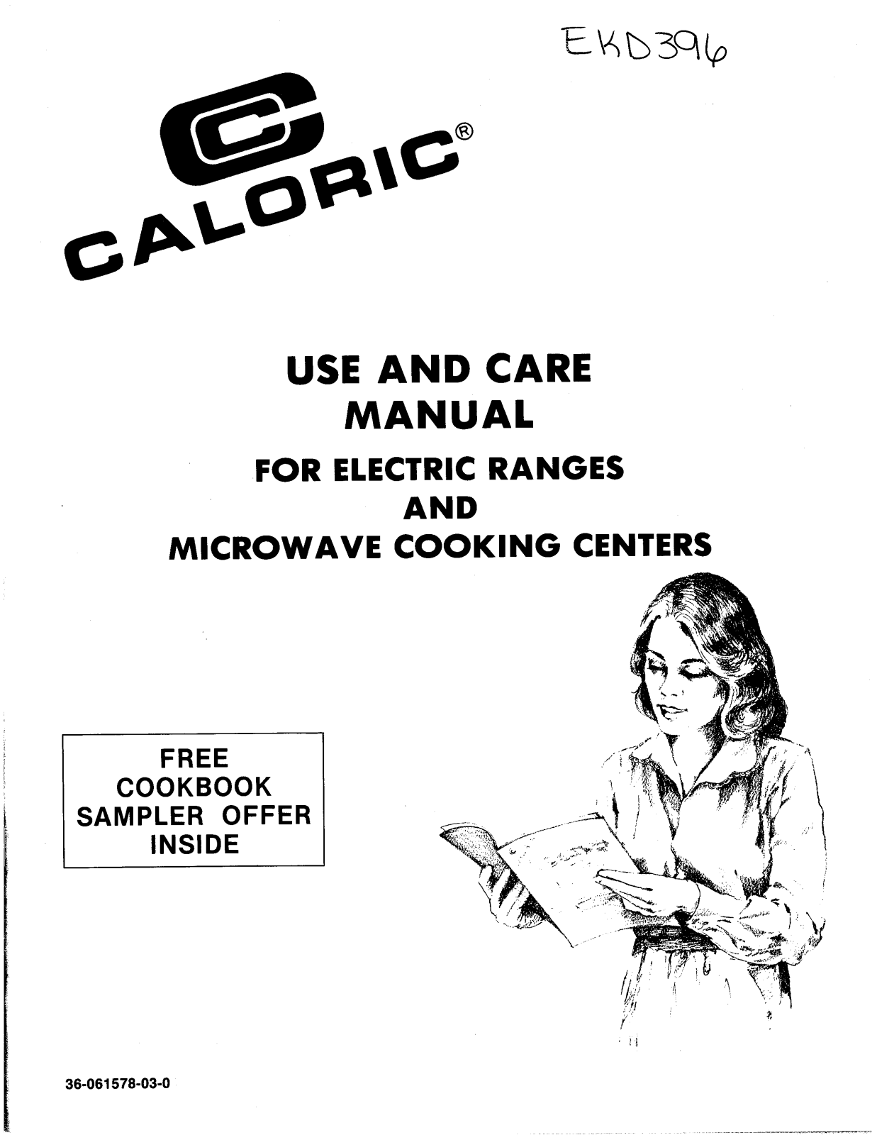 Caloric EKD396 Owner's Manual