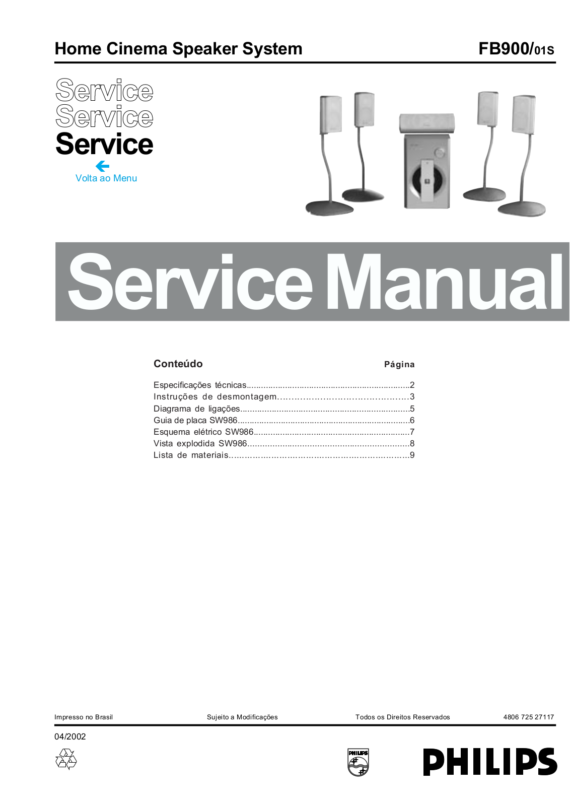 Philips FB-900 Service manual