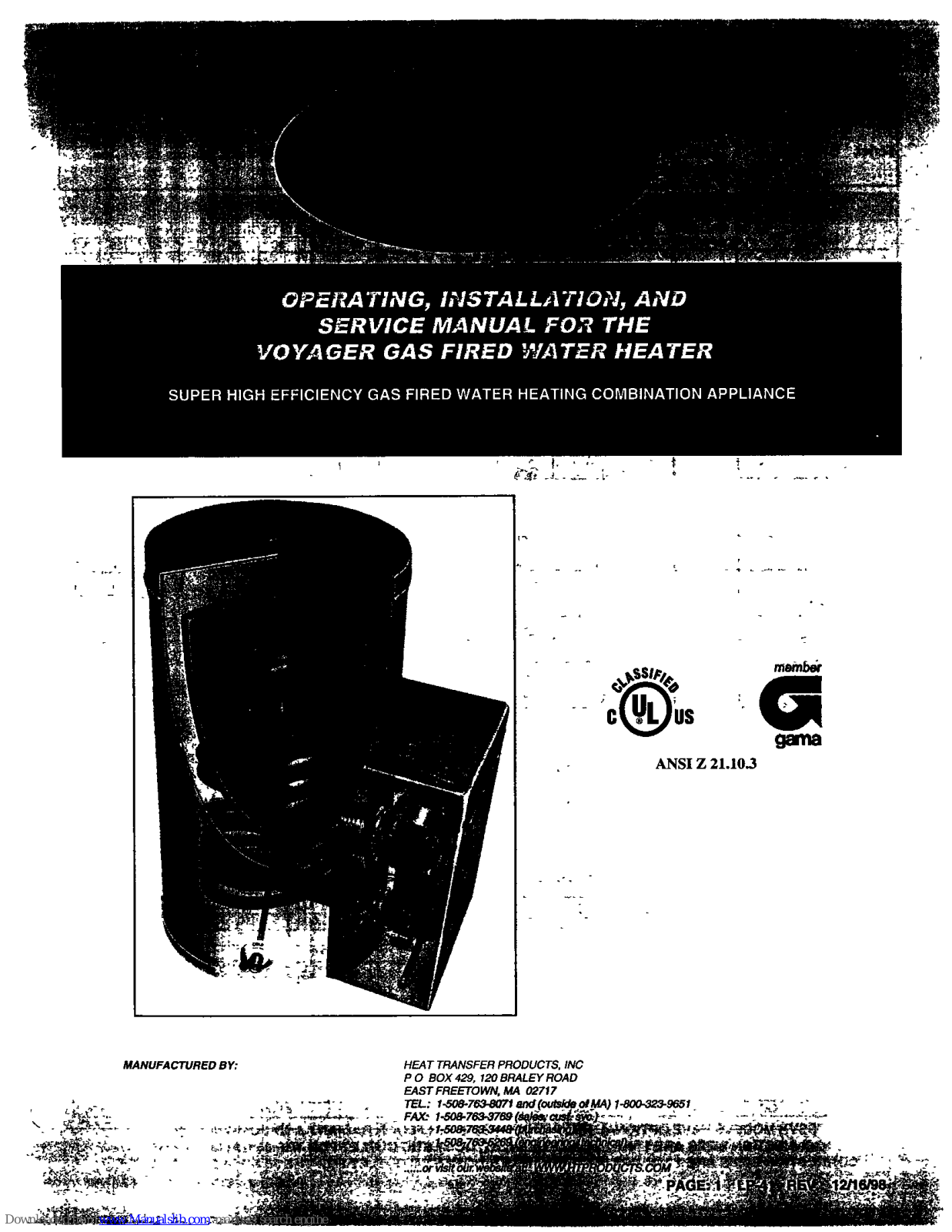 Heat Transfer SSV90-45S, SSV199-45S, SSV130-45R, SSV130-45S, SSV130-80R Operating, Installation And Service Manual - ManualMachine.com
