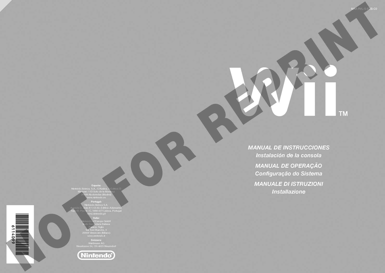 Nintendo Wii Installation Manual