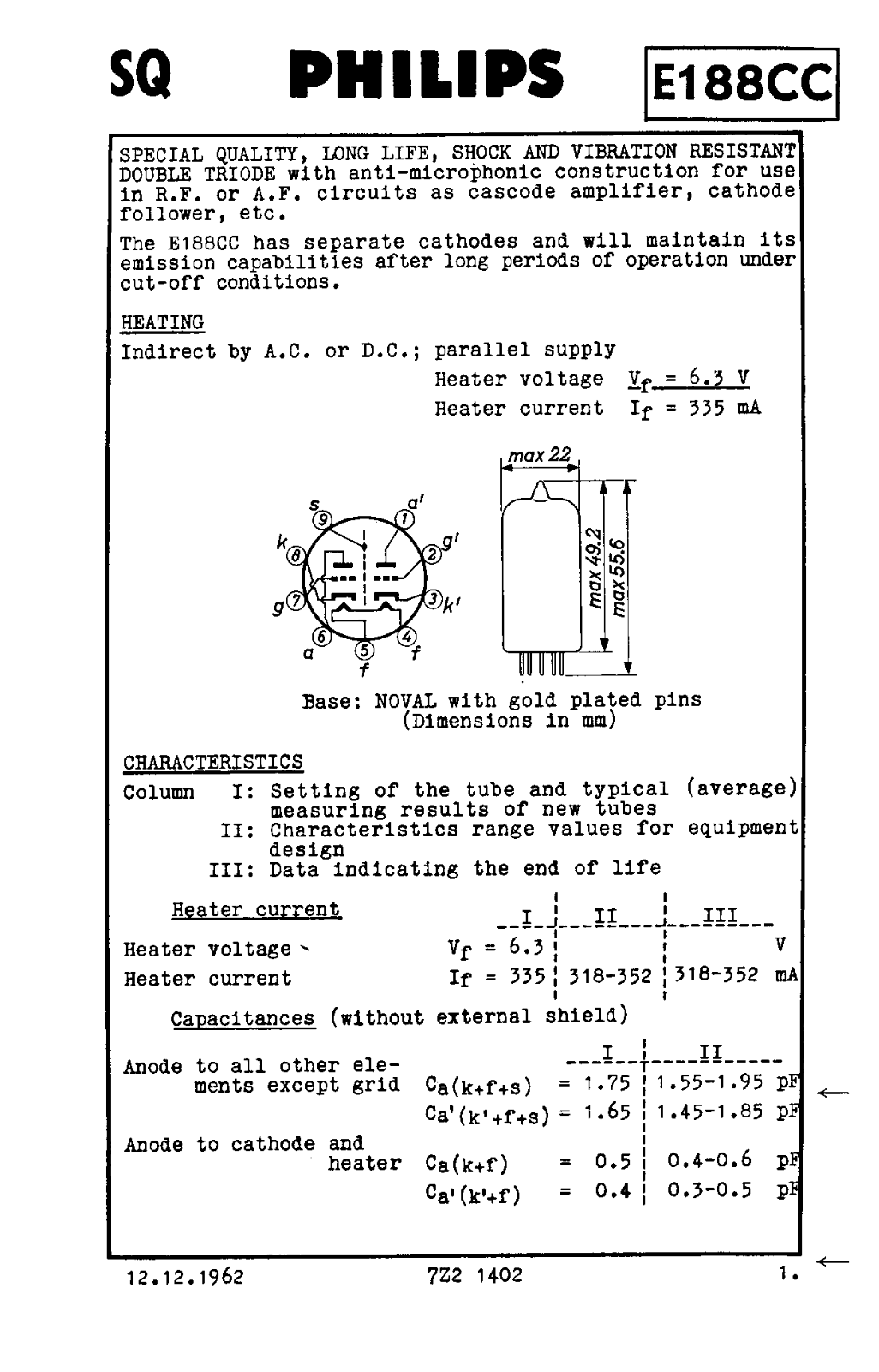 Philips e188cc DATASHEETS