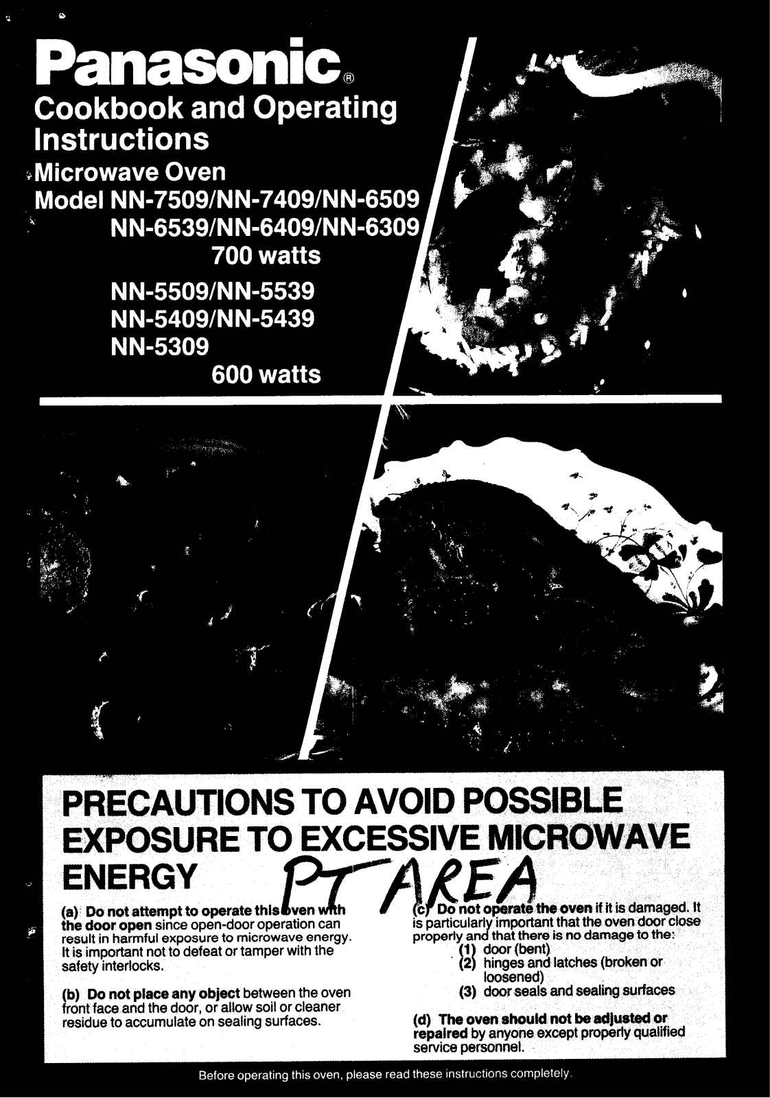 Panasonic nn-7509 Operation Manual