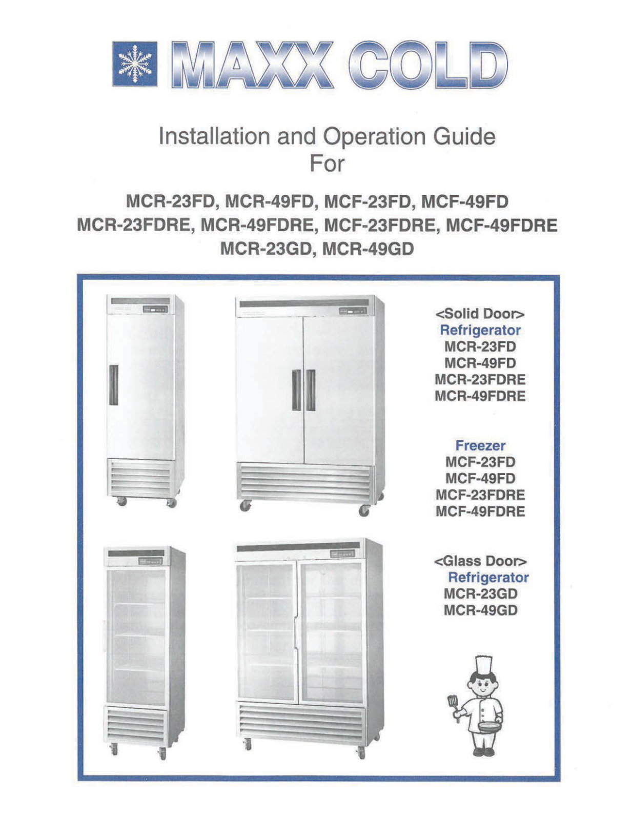 Maxx Cold MCF-23FD Installation  Manual